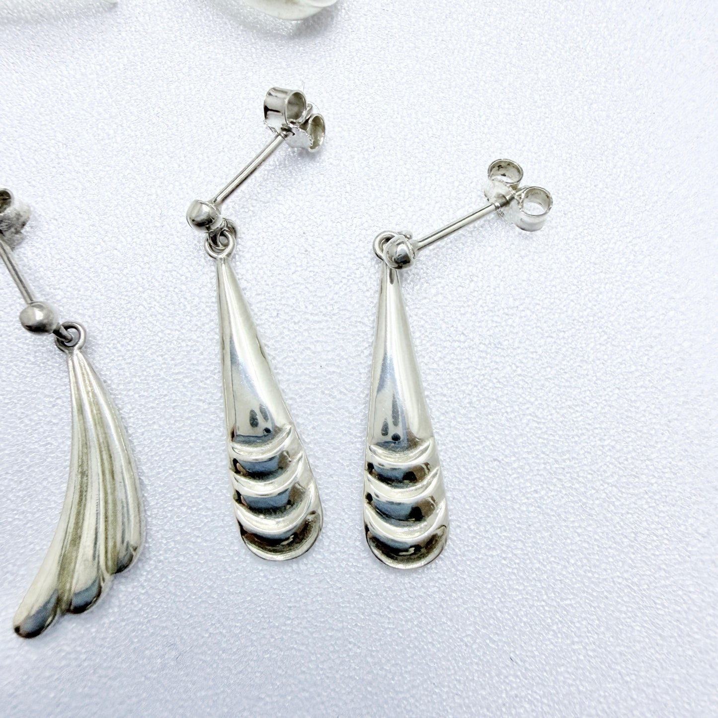 Four Pair of Solid Silver Earrings. Job-lot