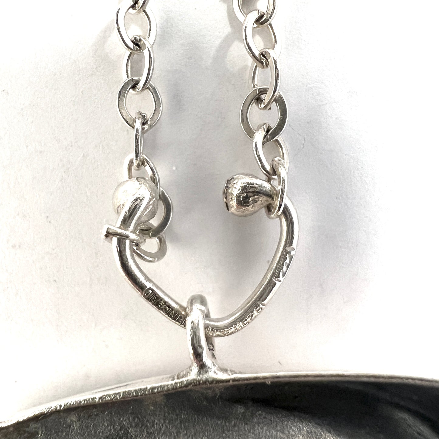 Sten & Laine, Finland 1975. Vintage Solid Silver Pendant Necklace. Design Spider Web.