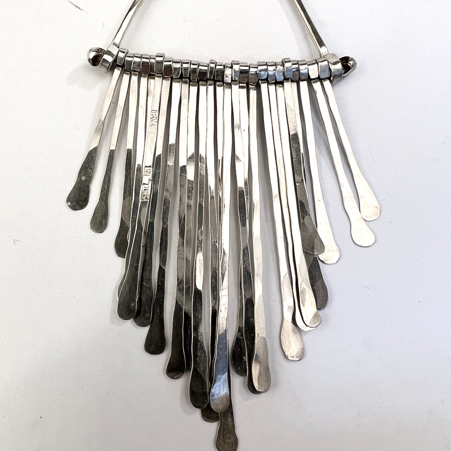 Birgitta Sanitate, Sweden 1973. Vintage Modernist Sterling Silver Pendant Necklace.