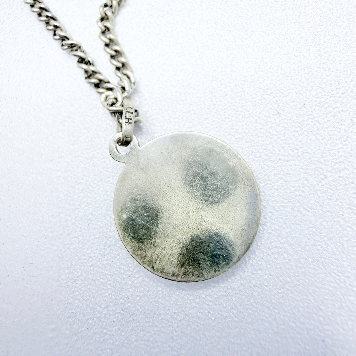 Vintage Solid Silver Zodiac Gemini Pendant Necklace.