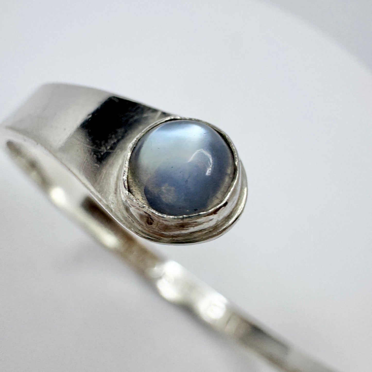 Sweden 1961. Vintage Sterling Silver Moonstone Bracelet Arm Cuff.