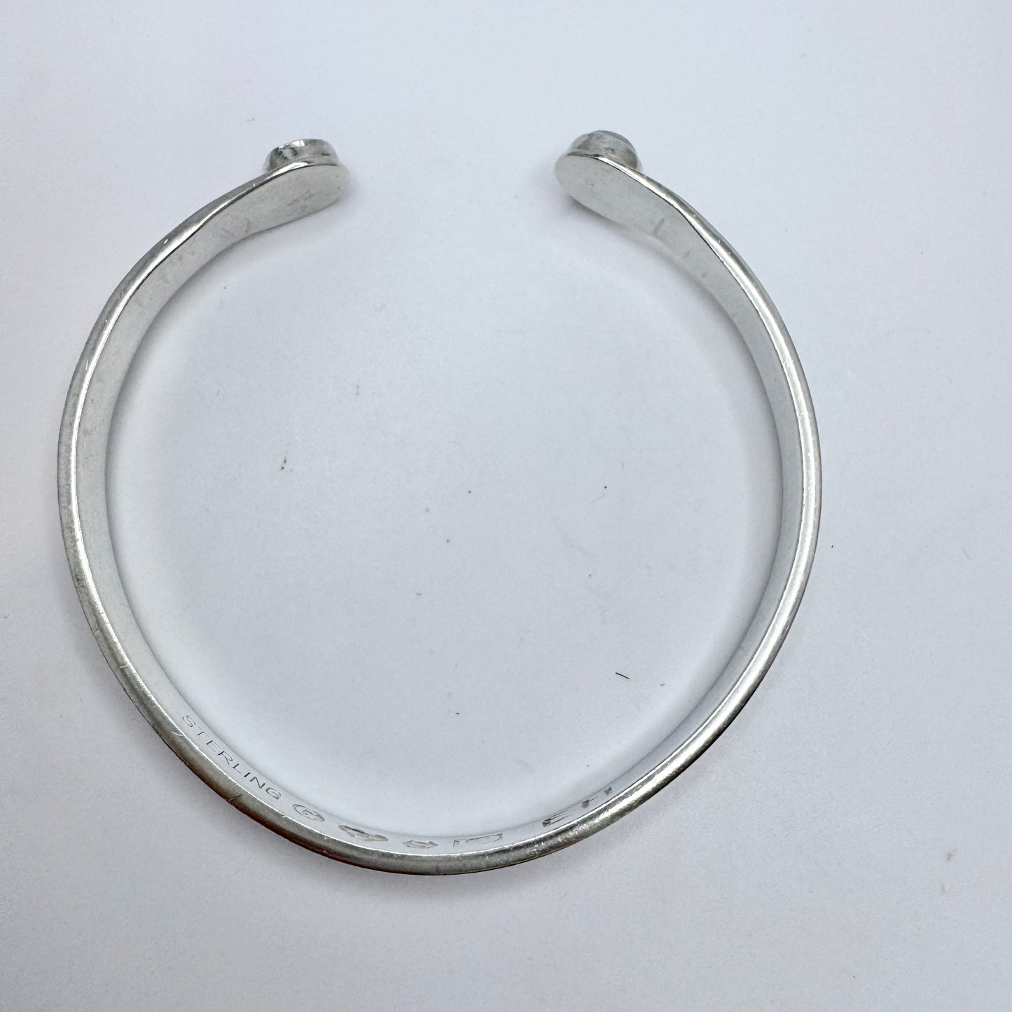 Sweden 1961. Vintage Sterling Silver Moonstone Bracelet Arm Cuff.