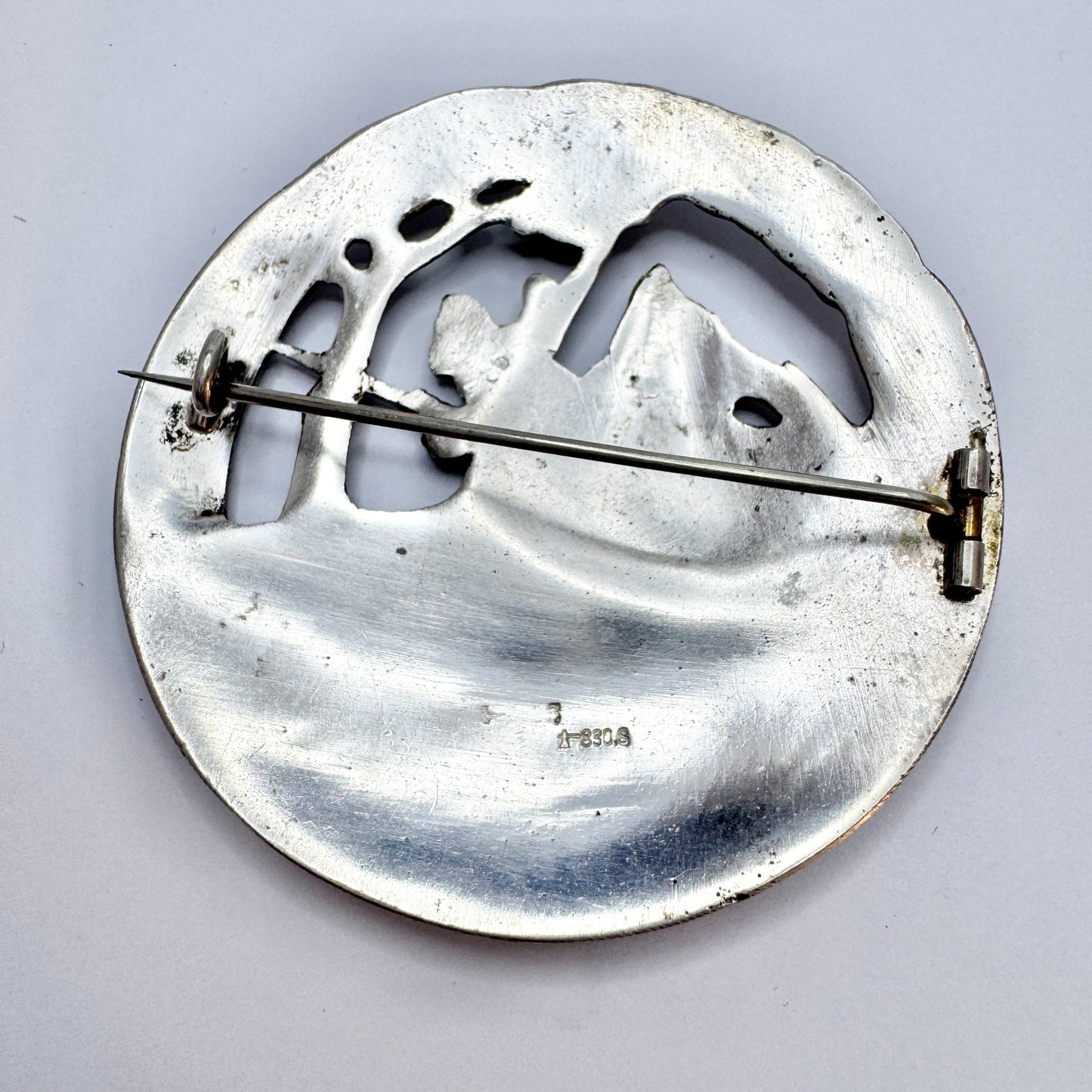 Norway early 1900s. Antique Large Solid Silver The Birkebein Party Brooch