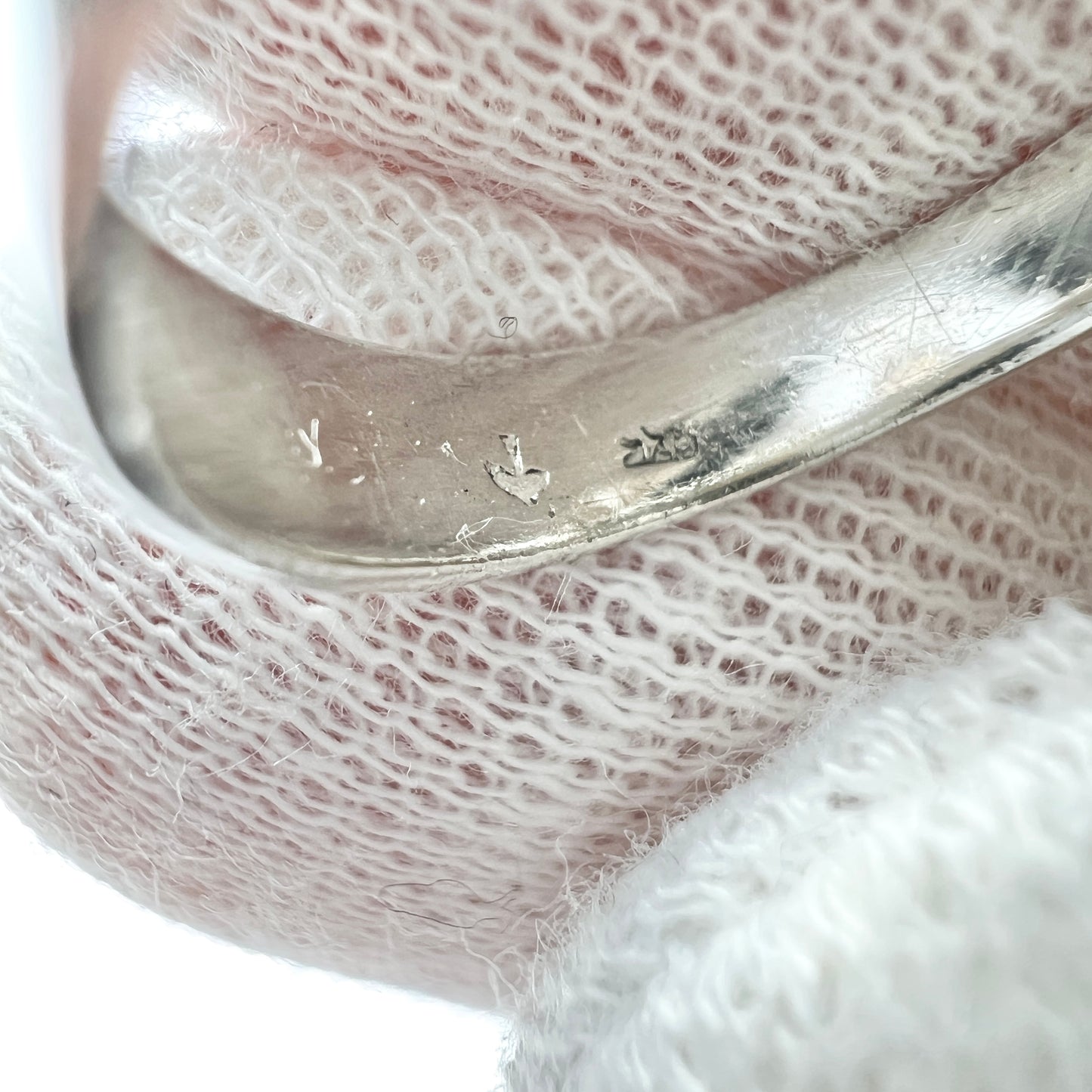 Sweden 1960-70s. Vintage Solid Silver Rock Crystal Ring.