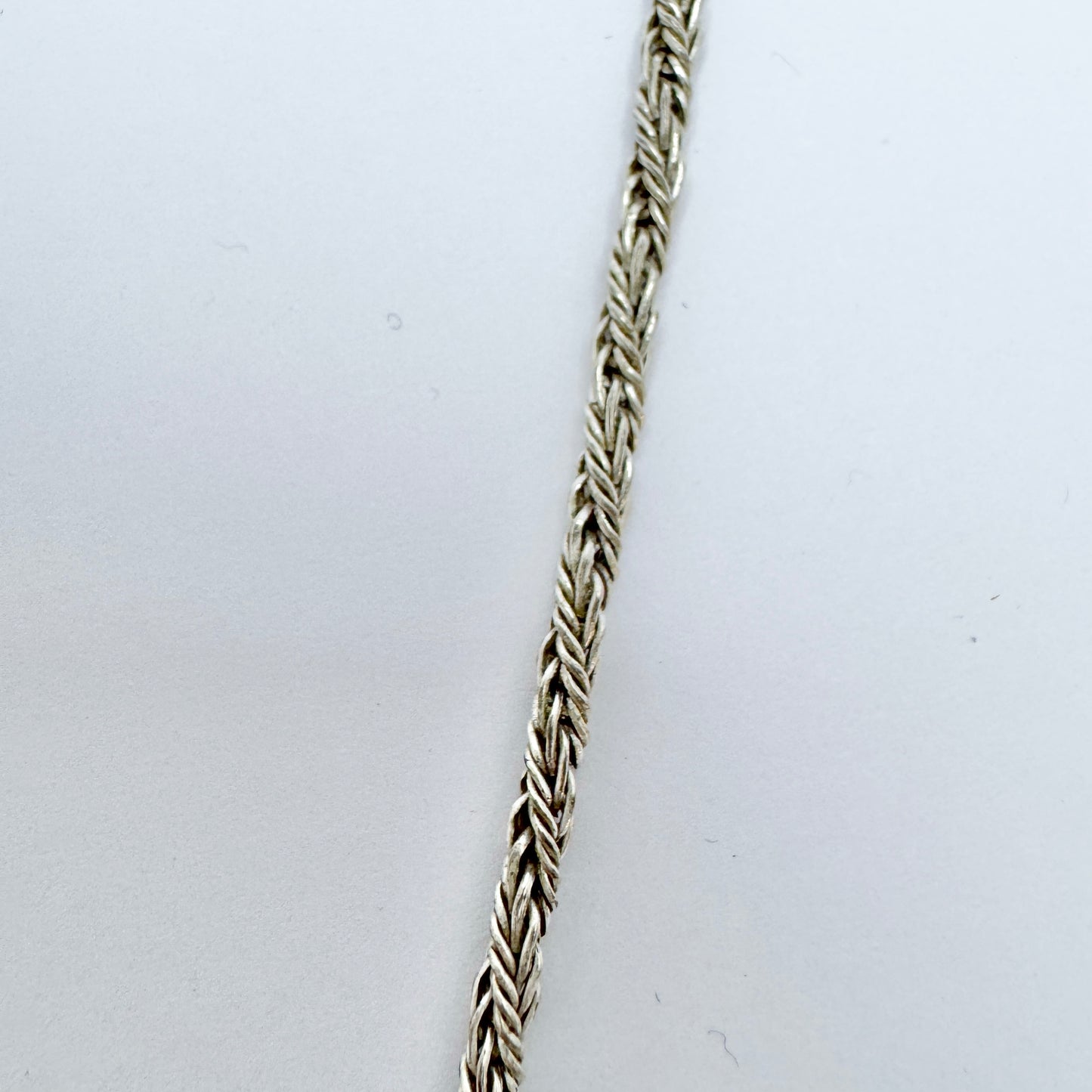 Vintage Sterling Silver Black Enamel Necklace. Possibly France.