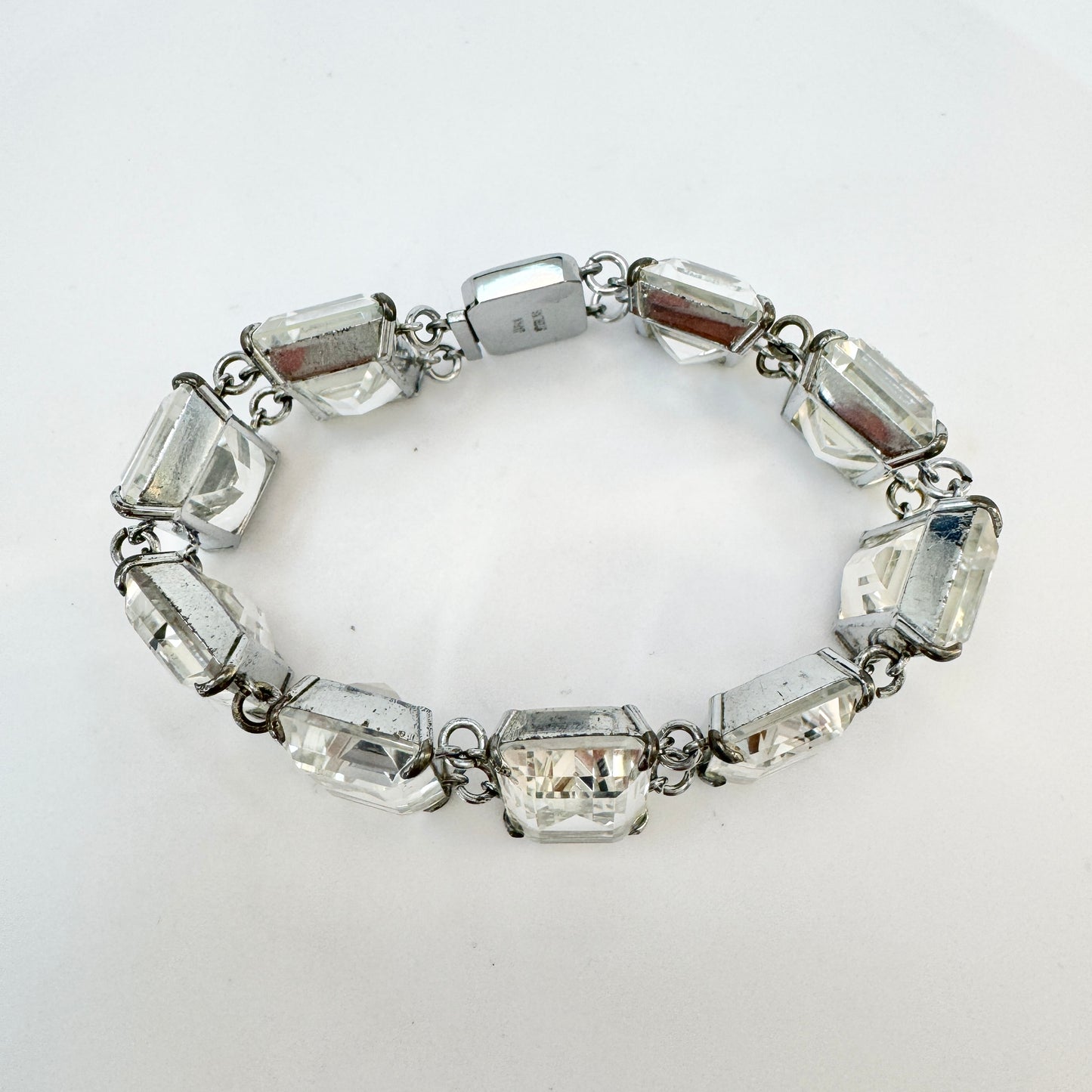 Japan. Vintage Sterling Silver Rock Crystal Bracelet.