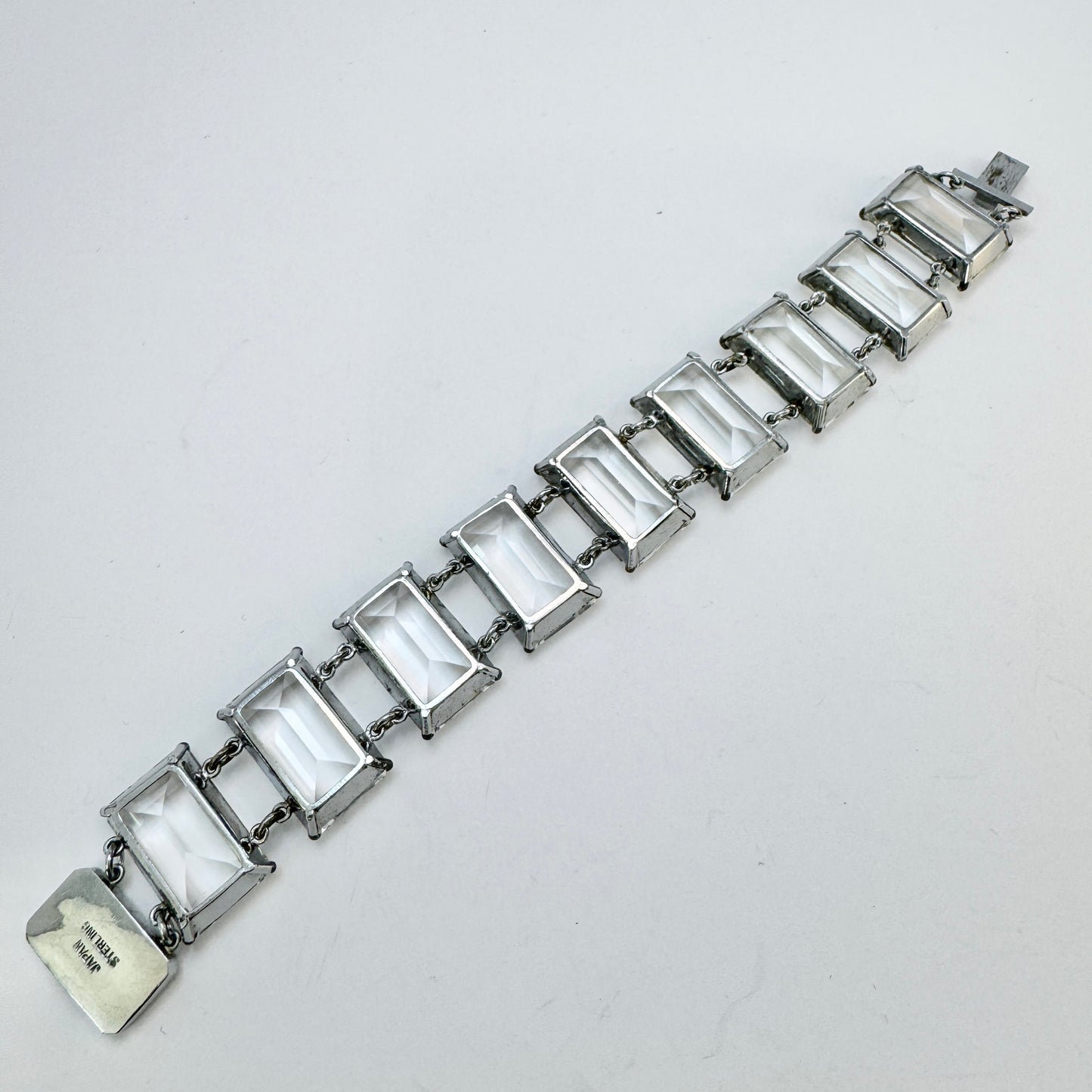 Japan. Vintage Sterling Silver Rock Crystal Bracelet.