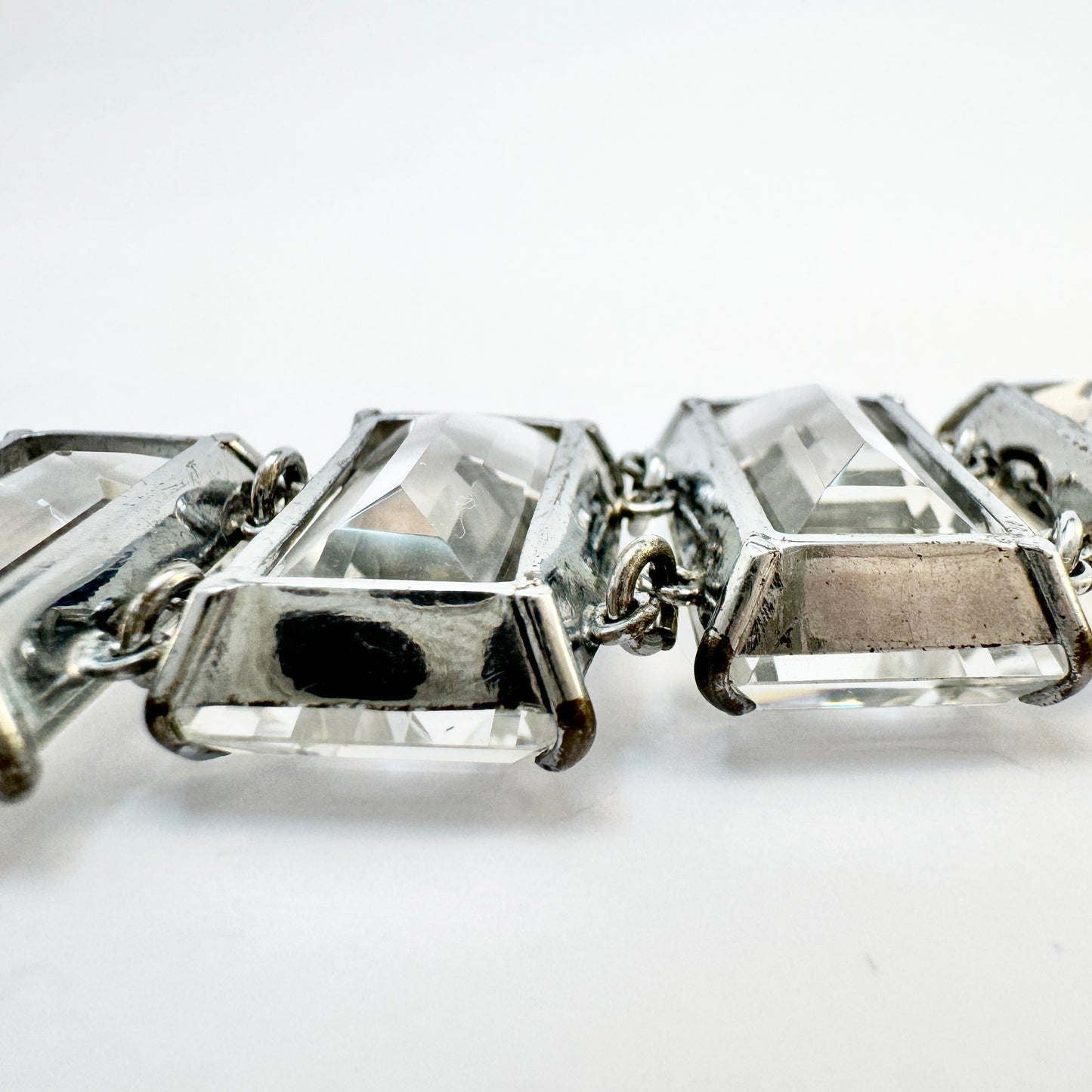 Japan. Vintage Sterling Silver Rock Crystal Bracelet.