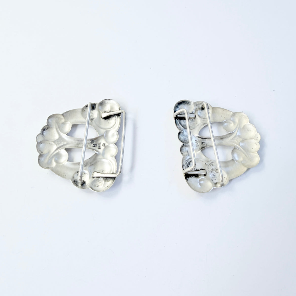 Denmark c 1910. Large Antique Skonvirke Art Nouveau Solid Silver Belt Buckle.