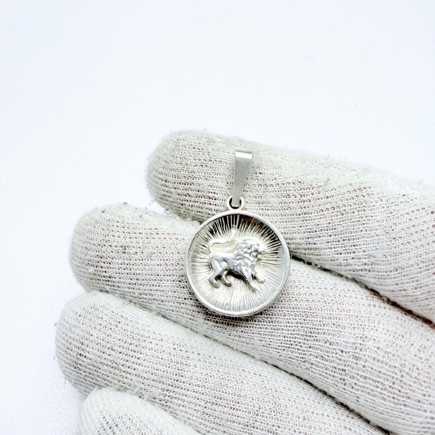 Herman Siersbøl, Denmark. Vintage Sterling Silver Zodiac Leo Pendant.