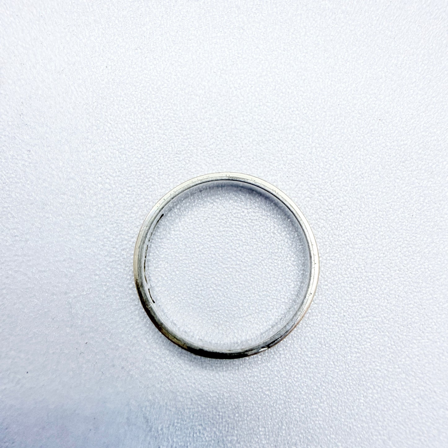 K&E Carlson, Sweden 1951. Vintage Solid Silver Gold Detail Flower Band Ring.