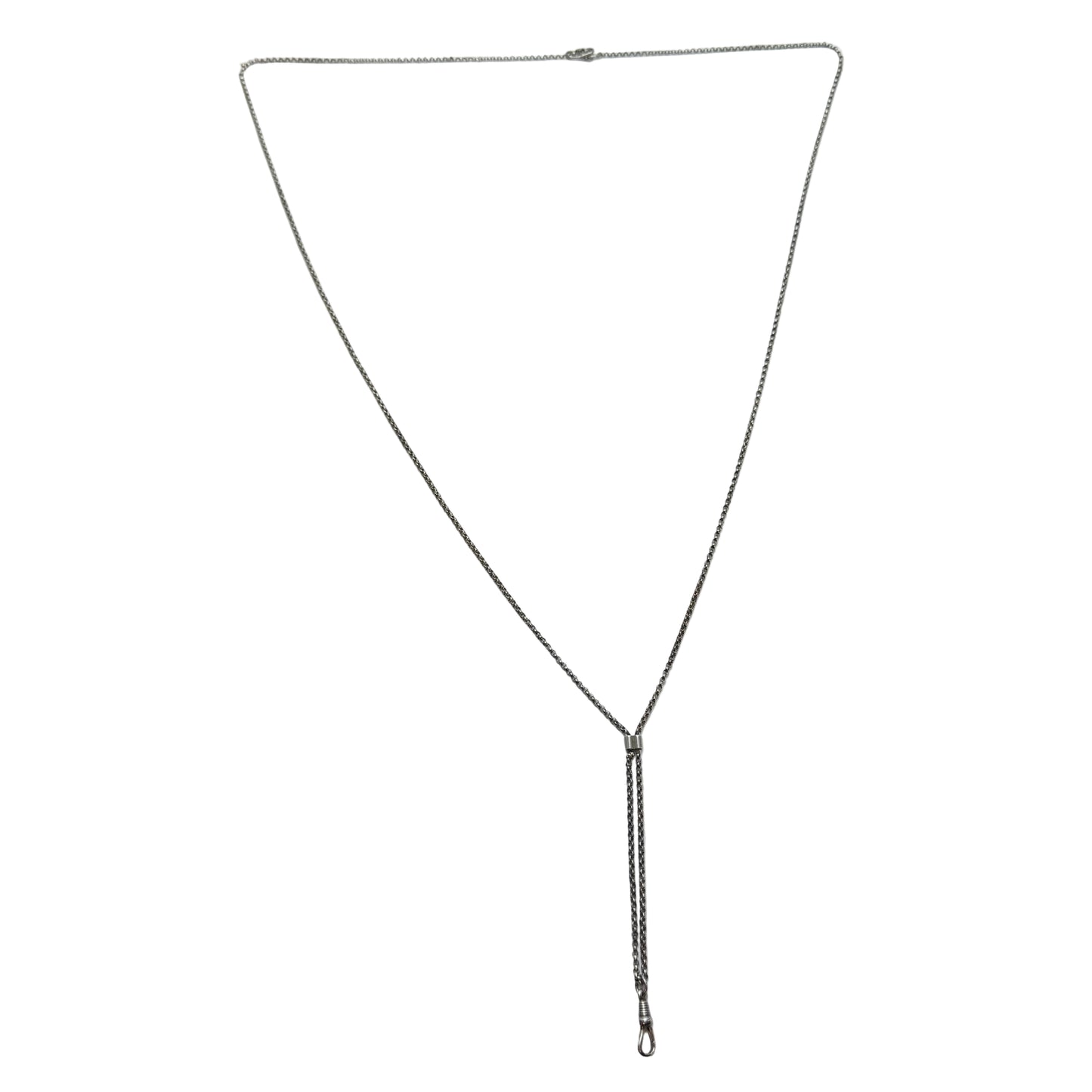 Sweden. Antique Silver 159cm Longuard Chain. Perfect Long Pendant Chain.