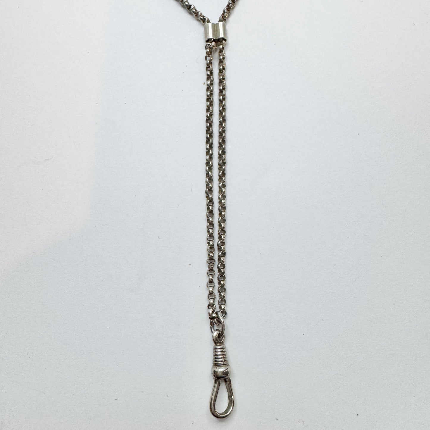 Sweden. Antique Silver 159cm Longuard Chain. Perfect Long Pendant Chain.