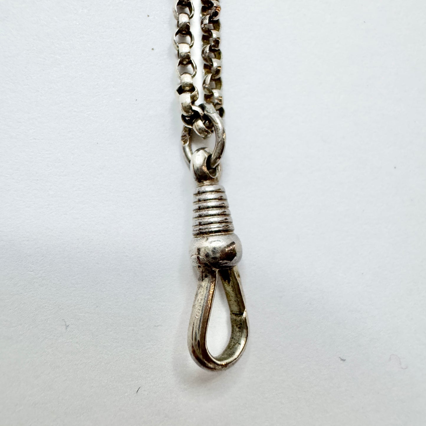 Sweden. Antique Silver 159cm Longuard Chain. Perfect Long Pendant Chain.