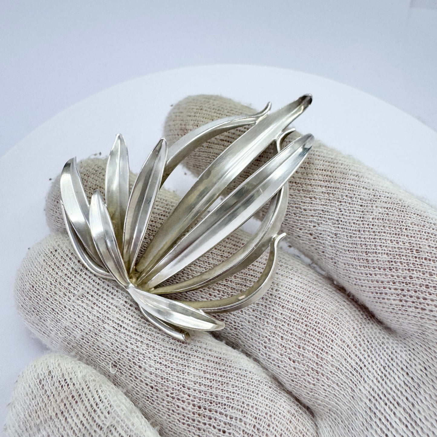 Gertrud Engel for A Michelsen Denmark 1950s. Vintage Sterling Silver Brooch.