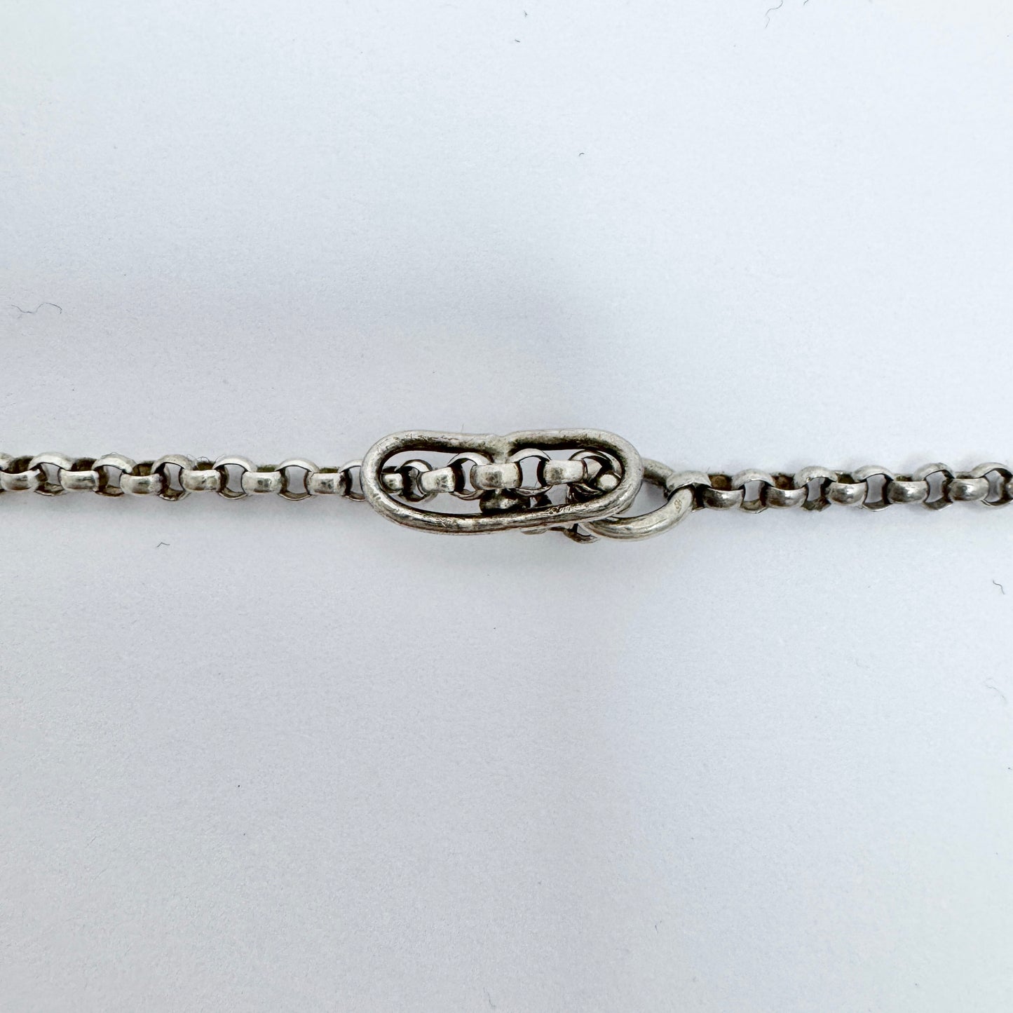 Sweden. Antique Silver 159cm Longuard Chain. Perfect Long Pendant Chain.