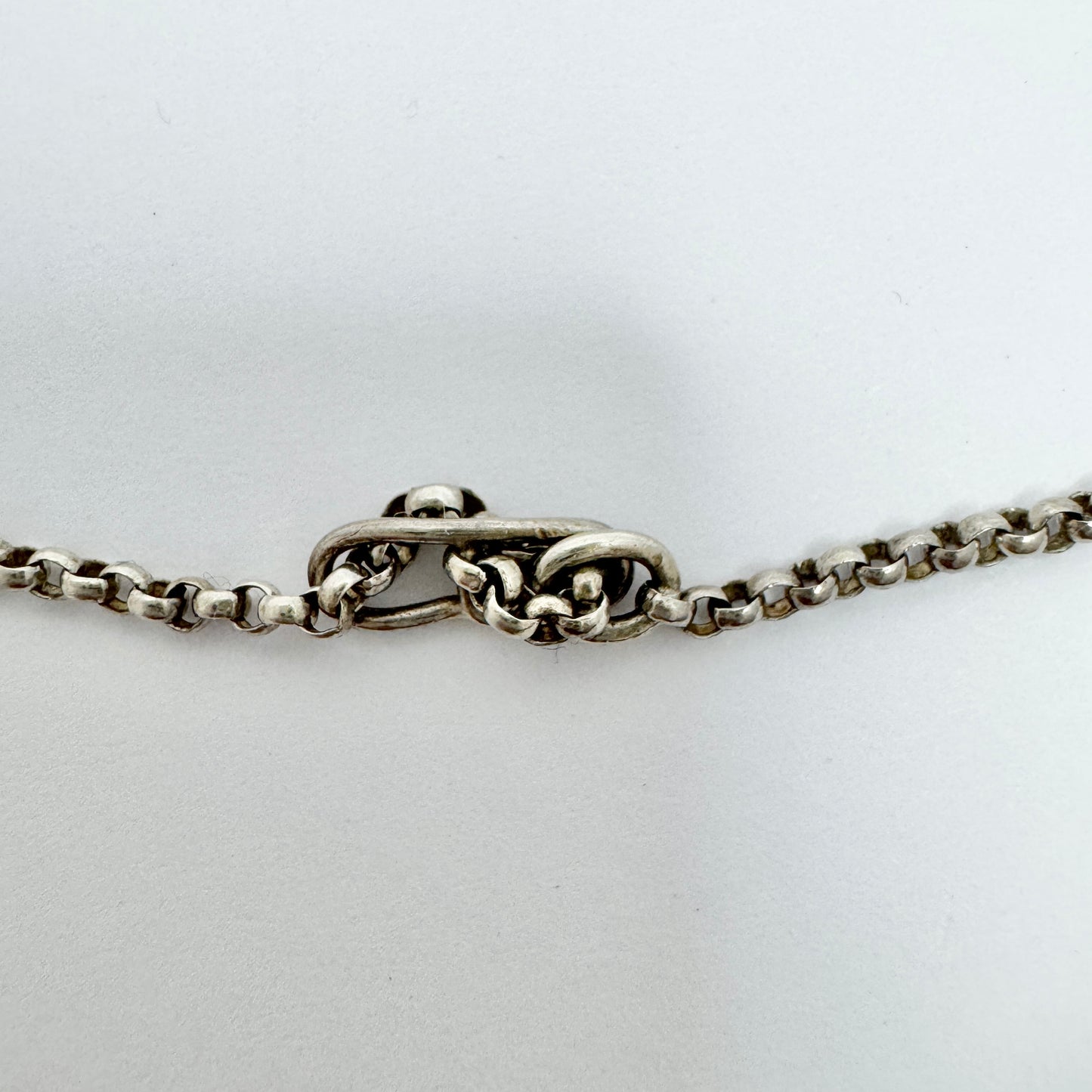 Sweden. Antique Silver 159cm Longuard Chain. Perfect Long Pendant Chain.