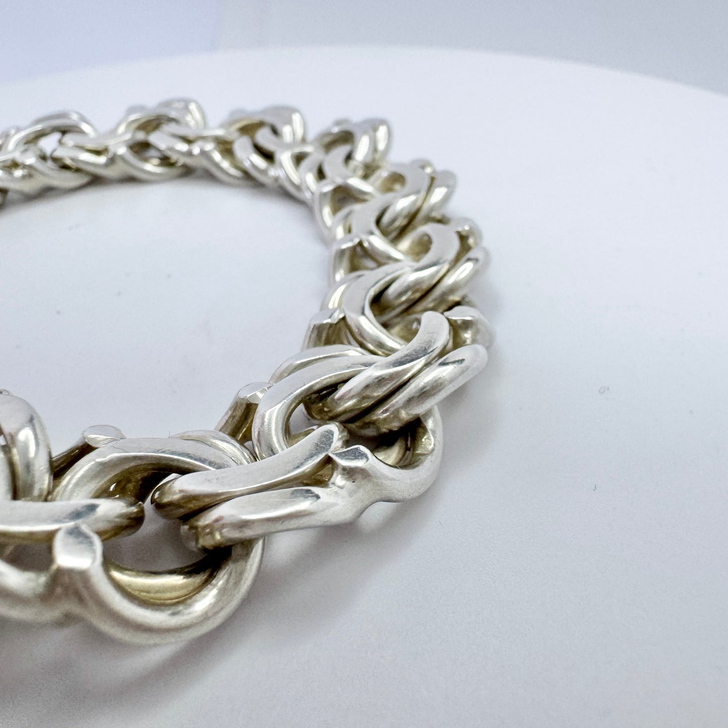 Victor Janson, Sweden 1974. Chunky Vintage Sterling Silver Bismark Bracelet.