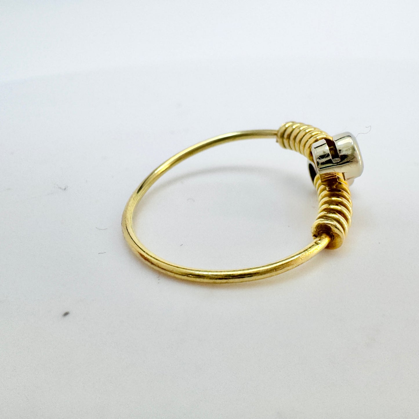 Vintage 18k Gold Diamond Bypass Ring.