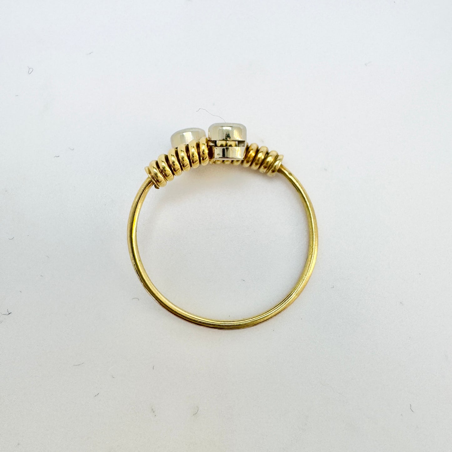 Vintage 18k Gold Diamond Bypass Ring.