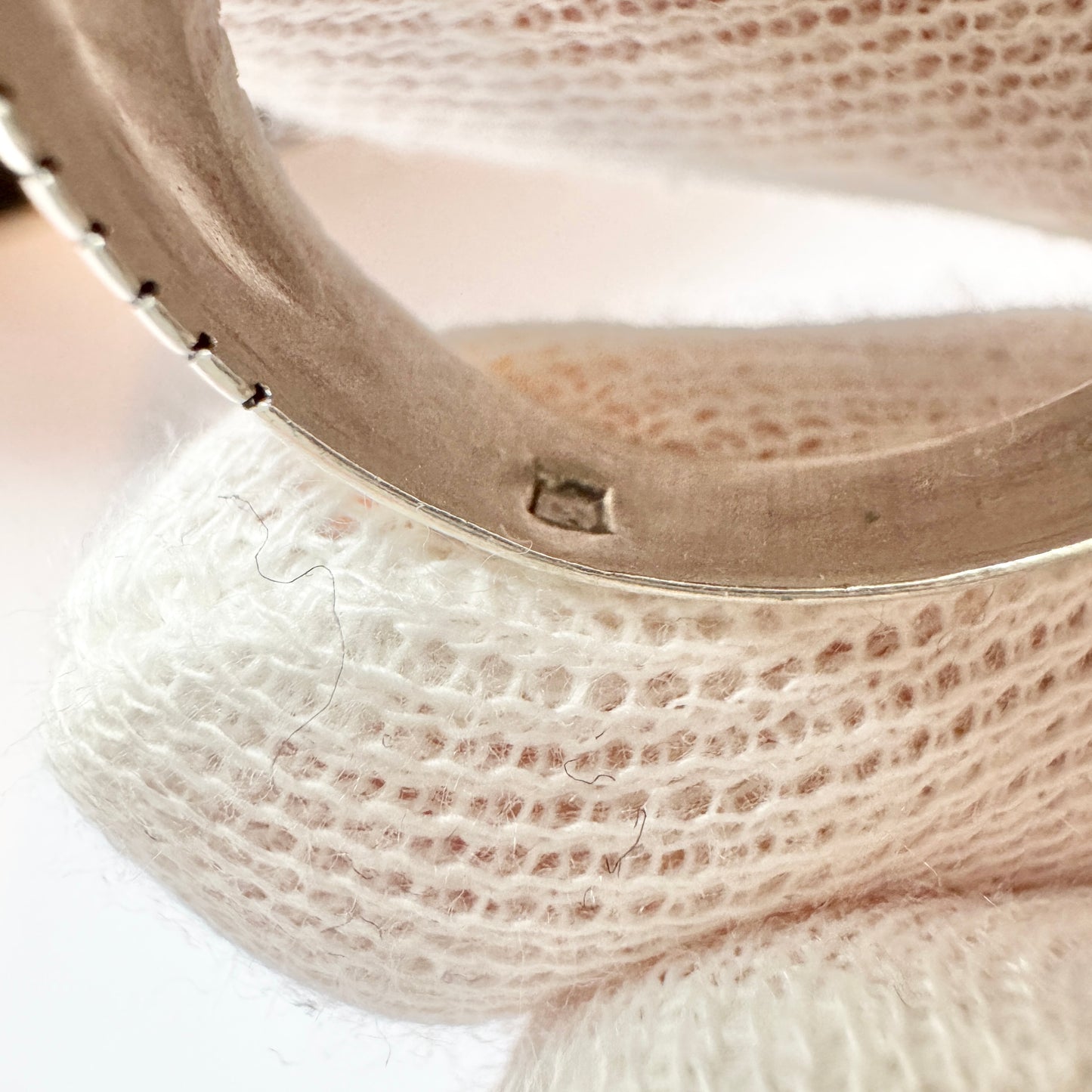 Vintage Sterling Silver Diamond Custer Men's Ring.