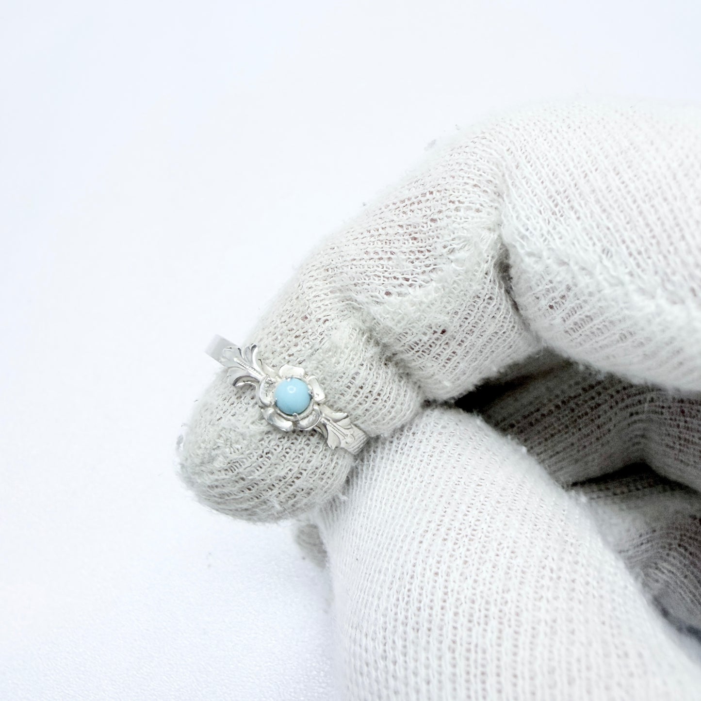 France. Vintage Solid Silver Turquoise Ring