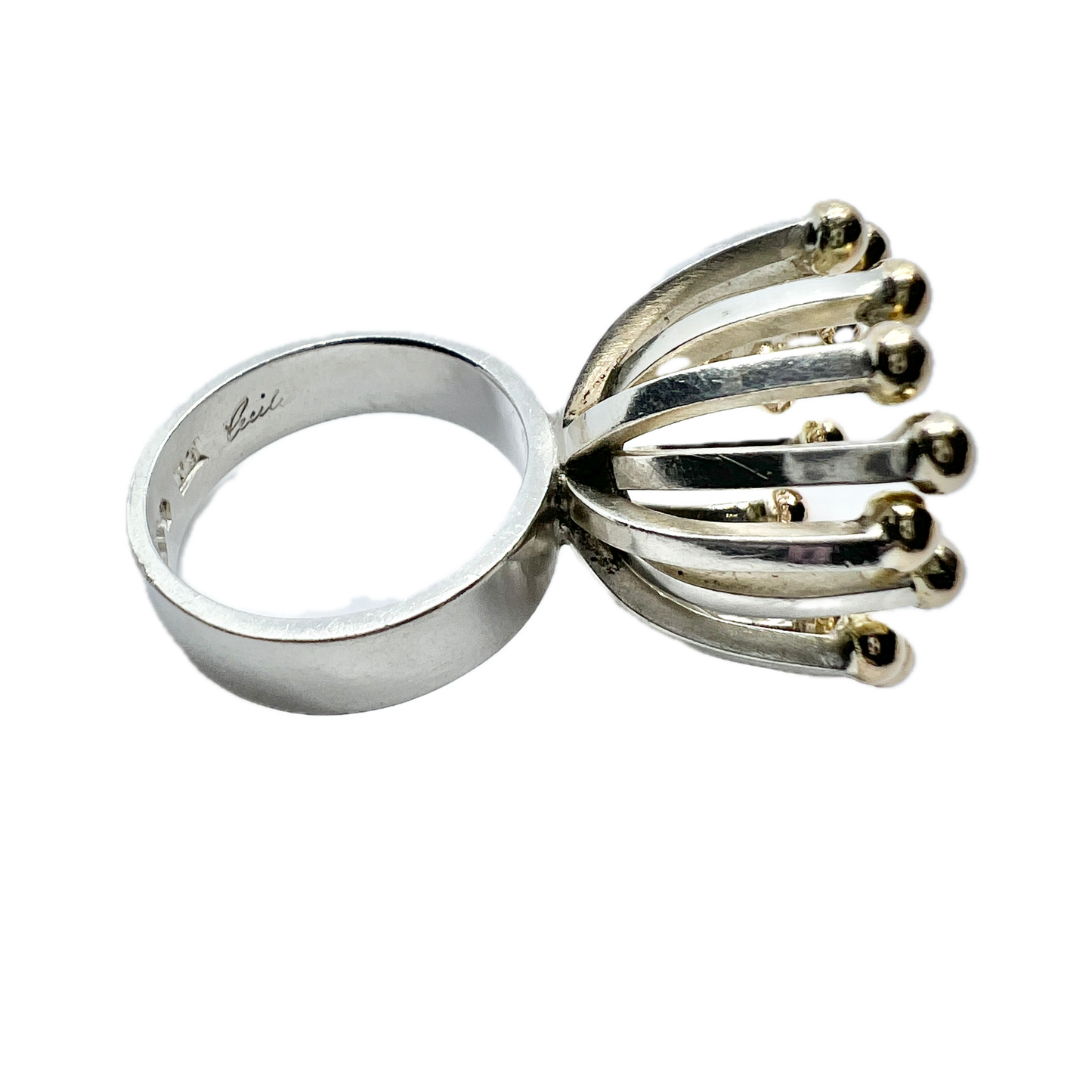 Cecilia Johansson, Sweden 1973. Vintage Sterling Silver Ring. Signed.