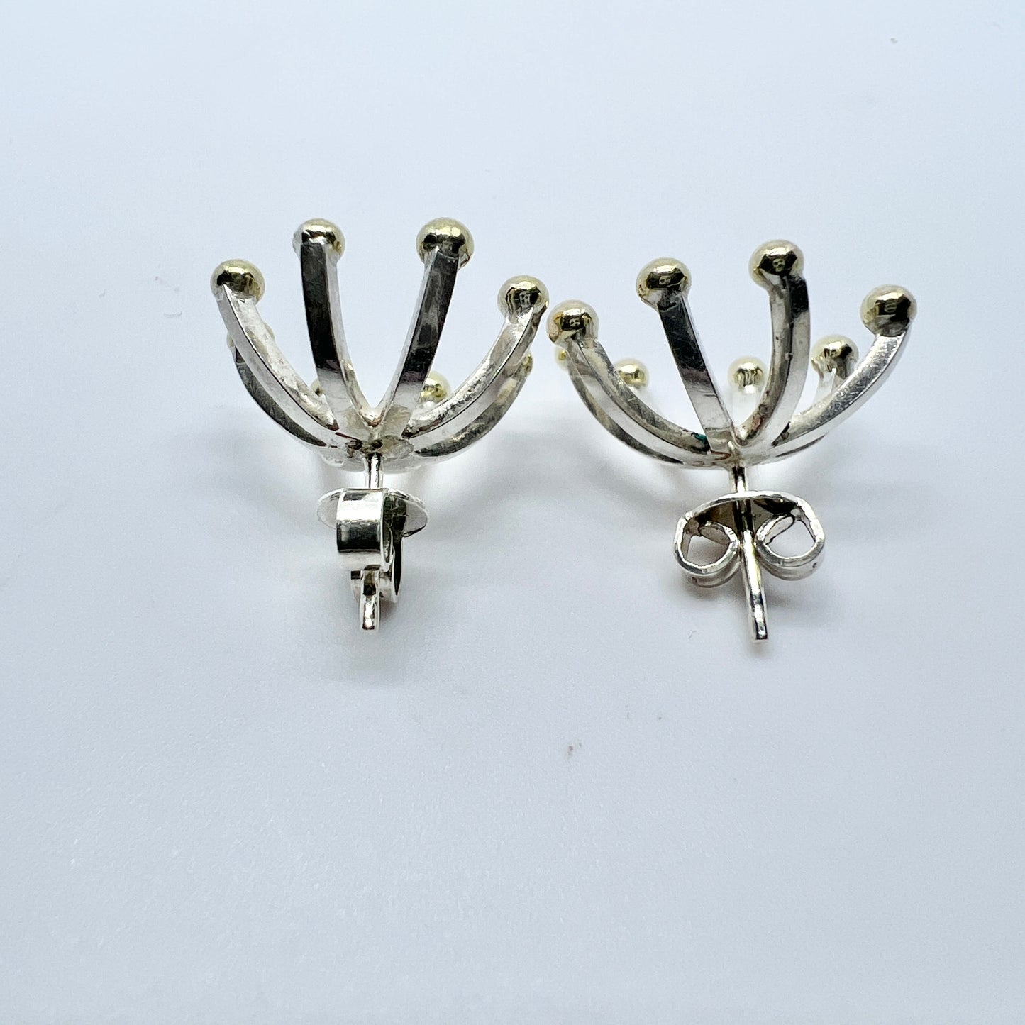 Cecilia Johansson, Sweden 1970s. Vintage Sterling Silver Earrings. Signed