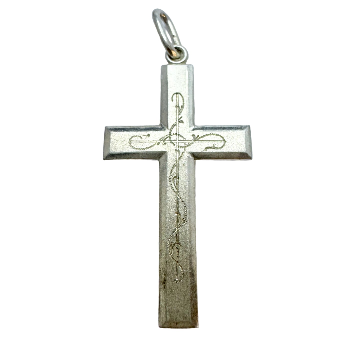 Finland 1949. Vintage Solid Silver Cross Pendant. "from Mother"