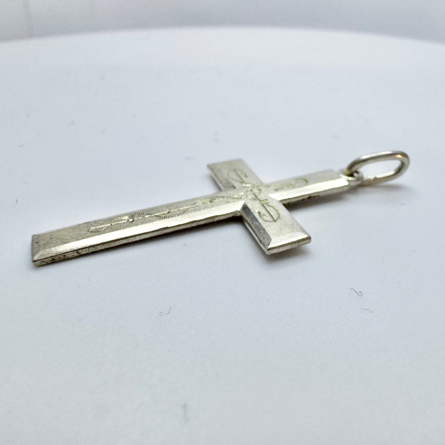 Finland 1949. Vintage Solid Silver Cross Pendant. "from Mother"