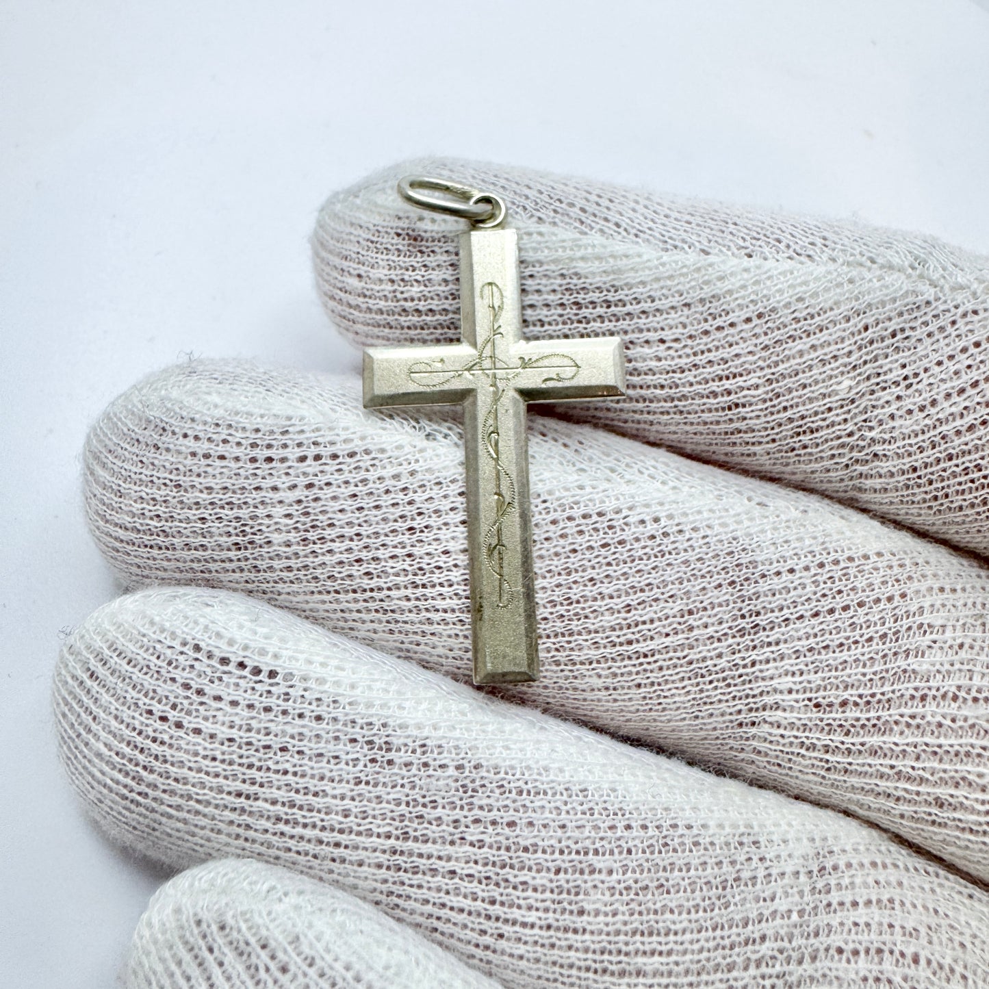 Finland 1949. Vintage Solid Silver Cross Pendant. "from Mother"