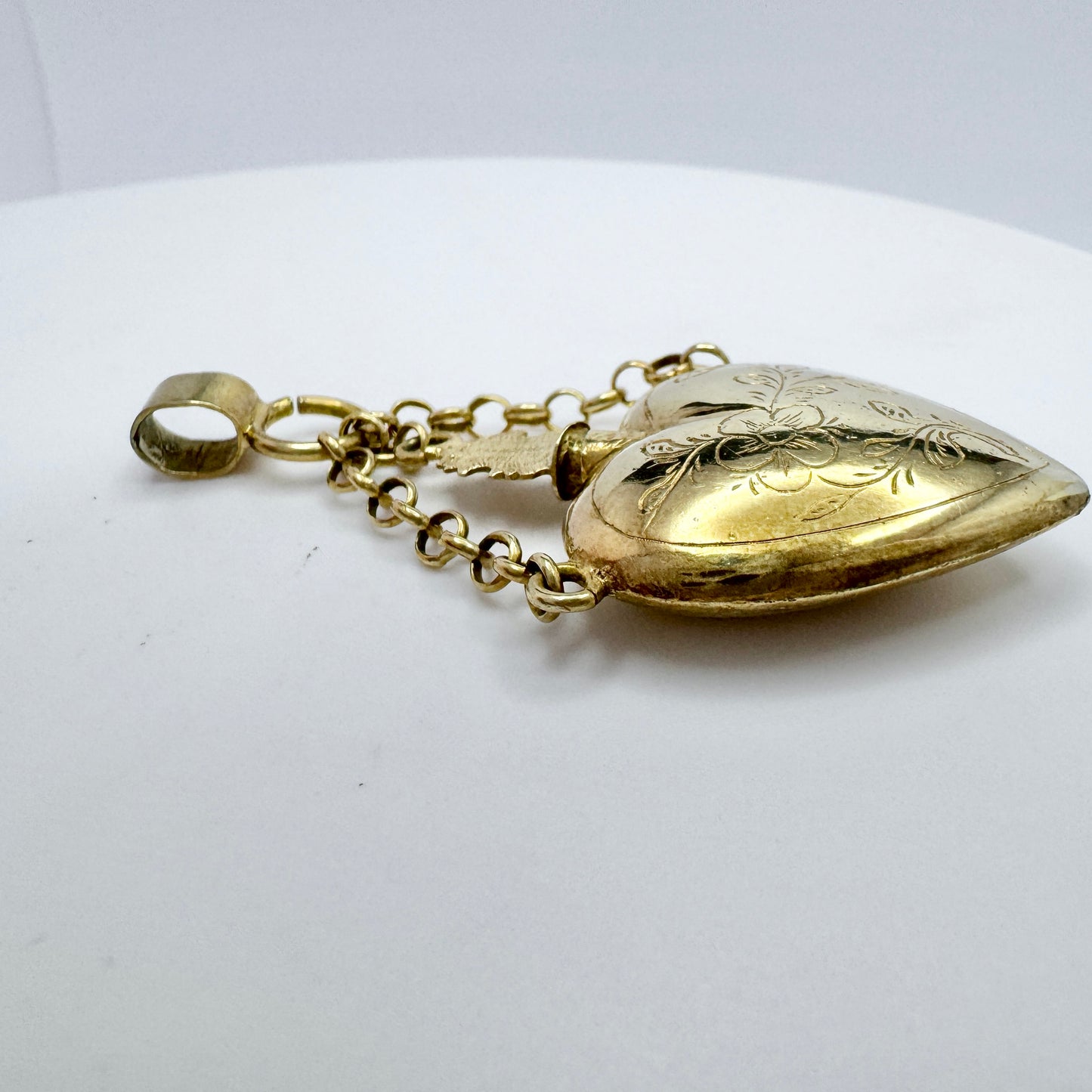 Hans Georg Tillström, Sweden 1834-44. Antique Silver Sacred Flaming Heart Pendant