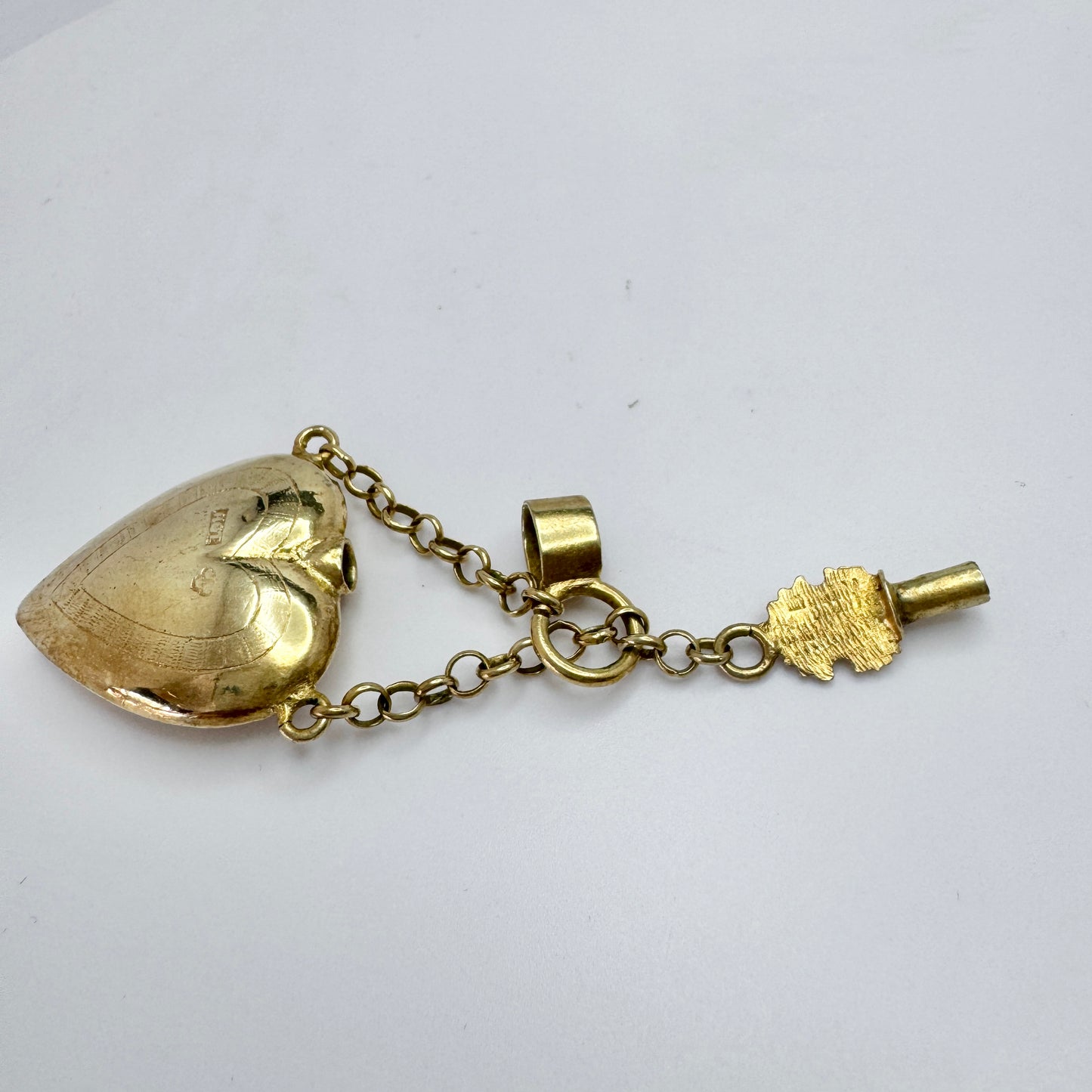 Hans Georg Tillström, Sweden 1834-44. Antique Silver Sacred Flaming Heart Pendant