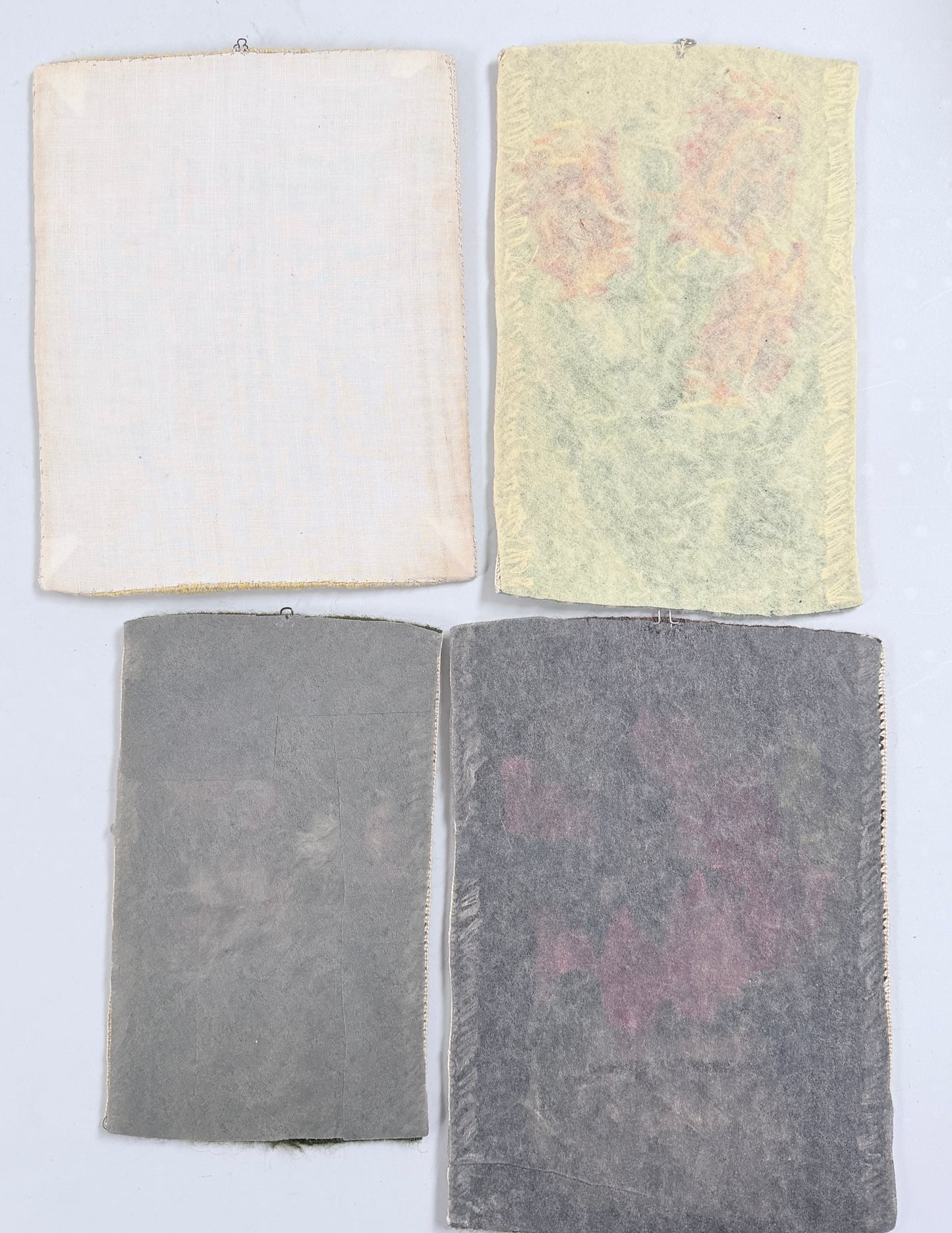 Sweden ca 1940-50s. Four Vintage Wool Wall Hanging Flower Tapestries