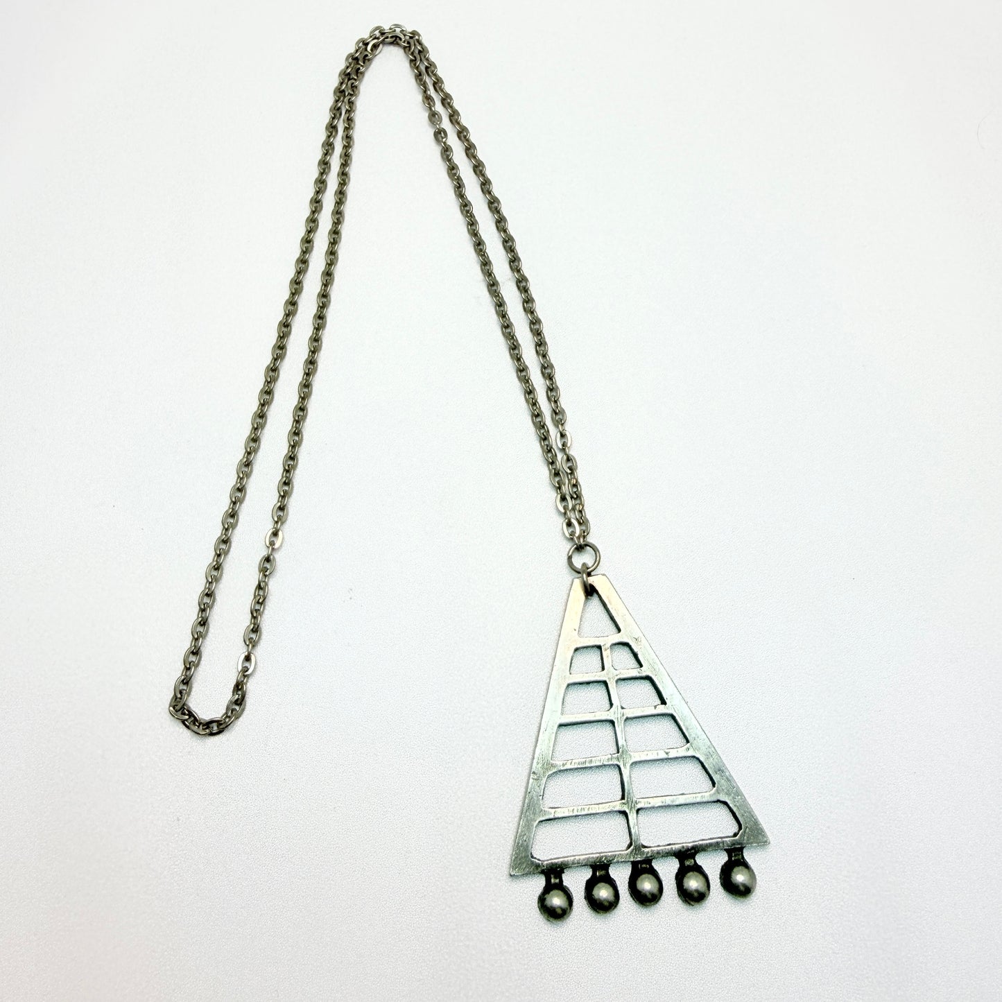 TYR, Sweden 1970s. Large Vintage Pewter Pendant Necklace.