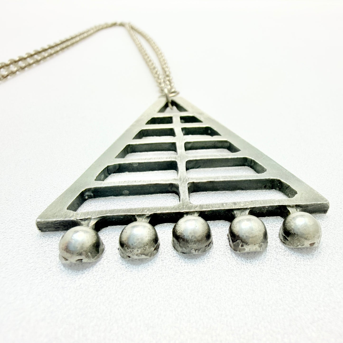 TYR, Sweden 1970s. Large Vintage Pewter Pendant Necklace.