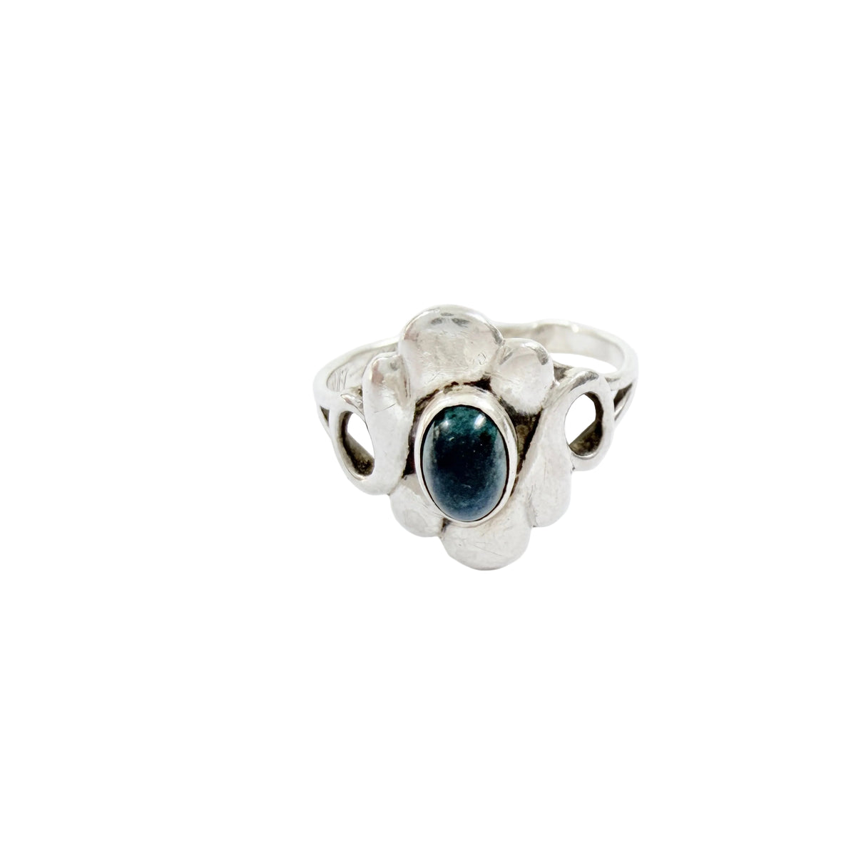 Bernhard Hertz, Denmark 1916. Antique Art Nouveau Solid Silver Lapis Lazuli Ring.
