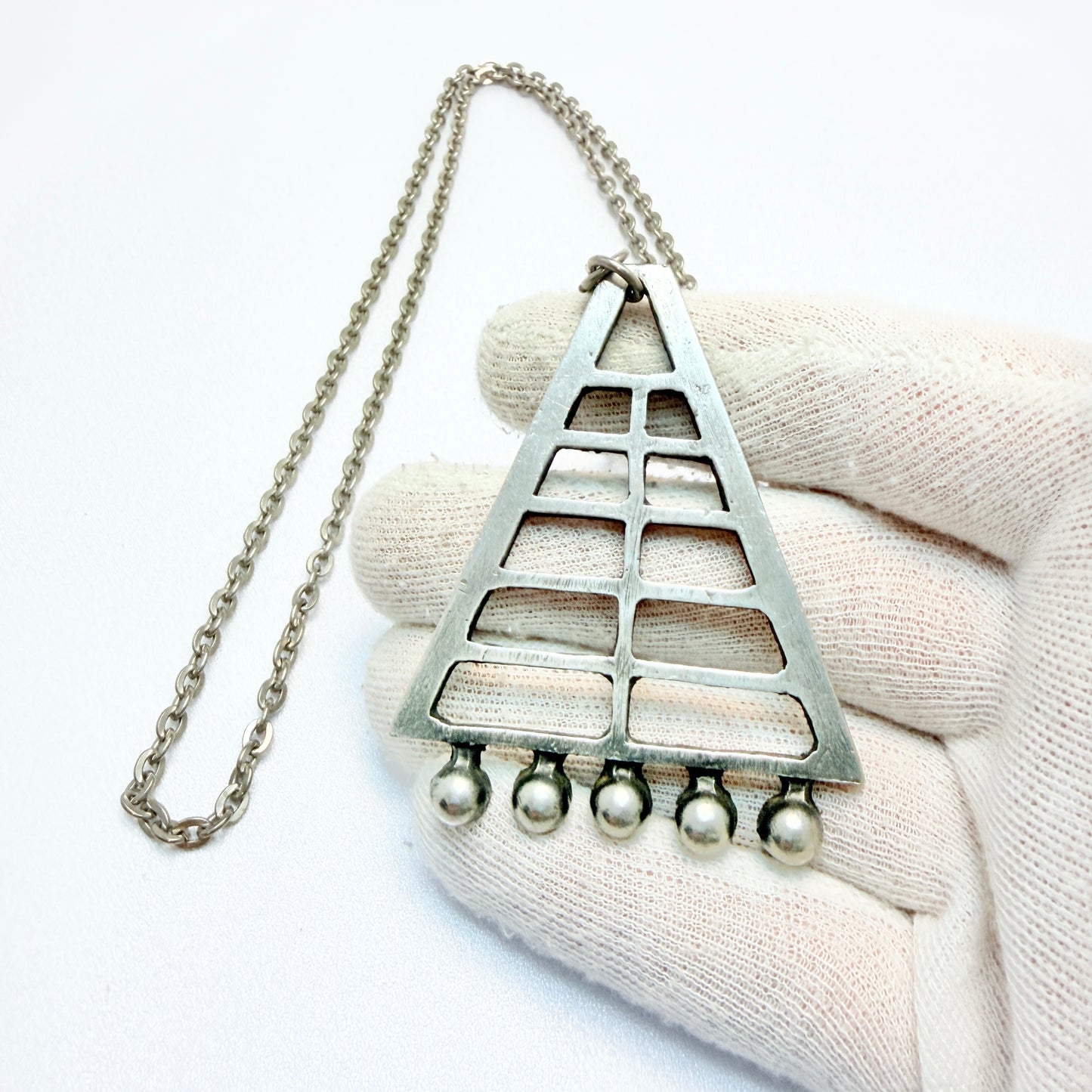 TYR, Sweden 1970s. Large Vintage Pewter Pendant Necklace.