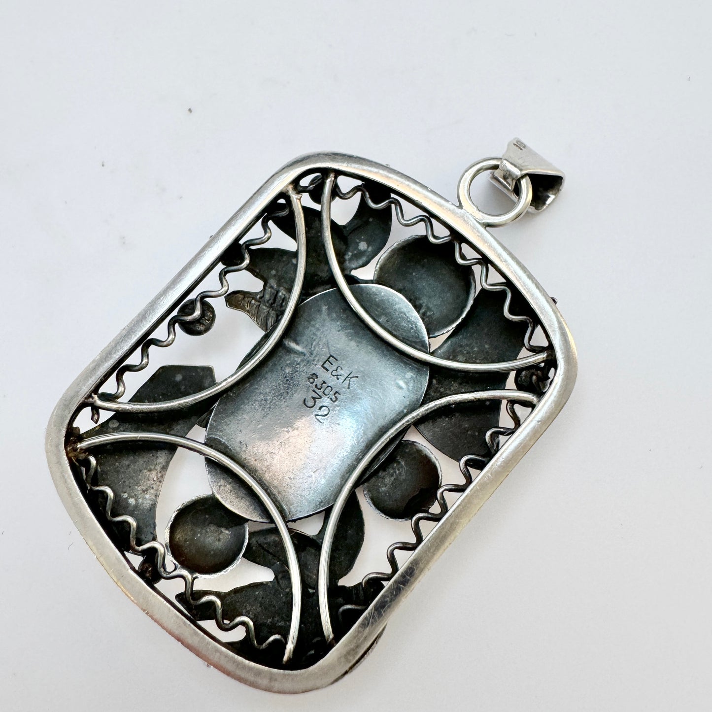 Erikson & Kromann Copenhagen, Denmark 1940-50s. Solid Silver Pendant.