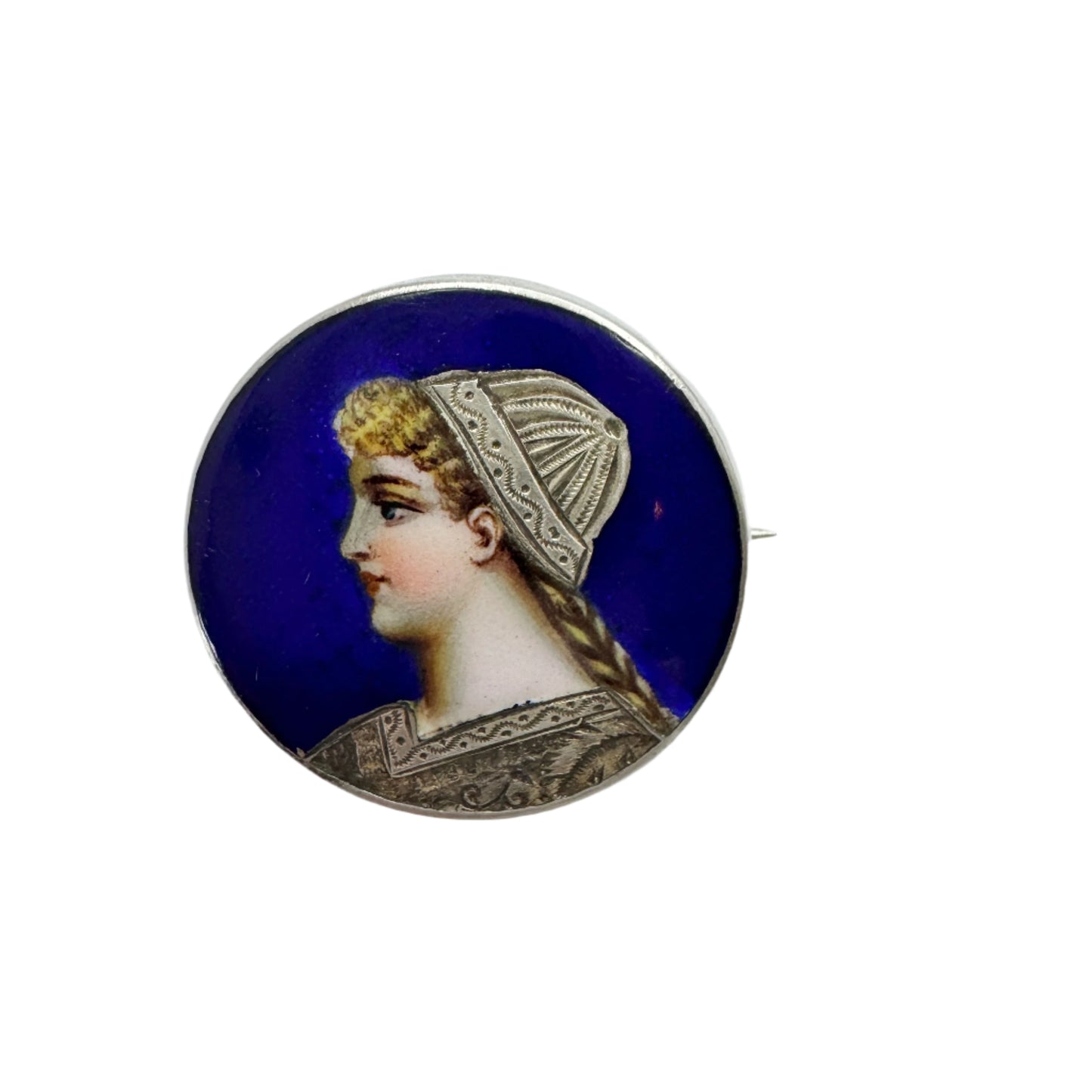 Germany / Austria early 1900s. Antique Solid Silver Enamel Brooch.