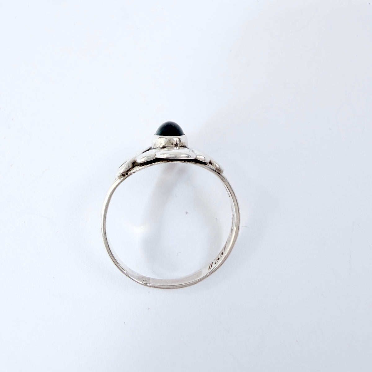 Bernhard Hertz, Denmark 1916. Antique Art Nouveau Solid Silver Lapis Lazuli Ring.