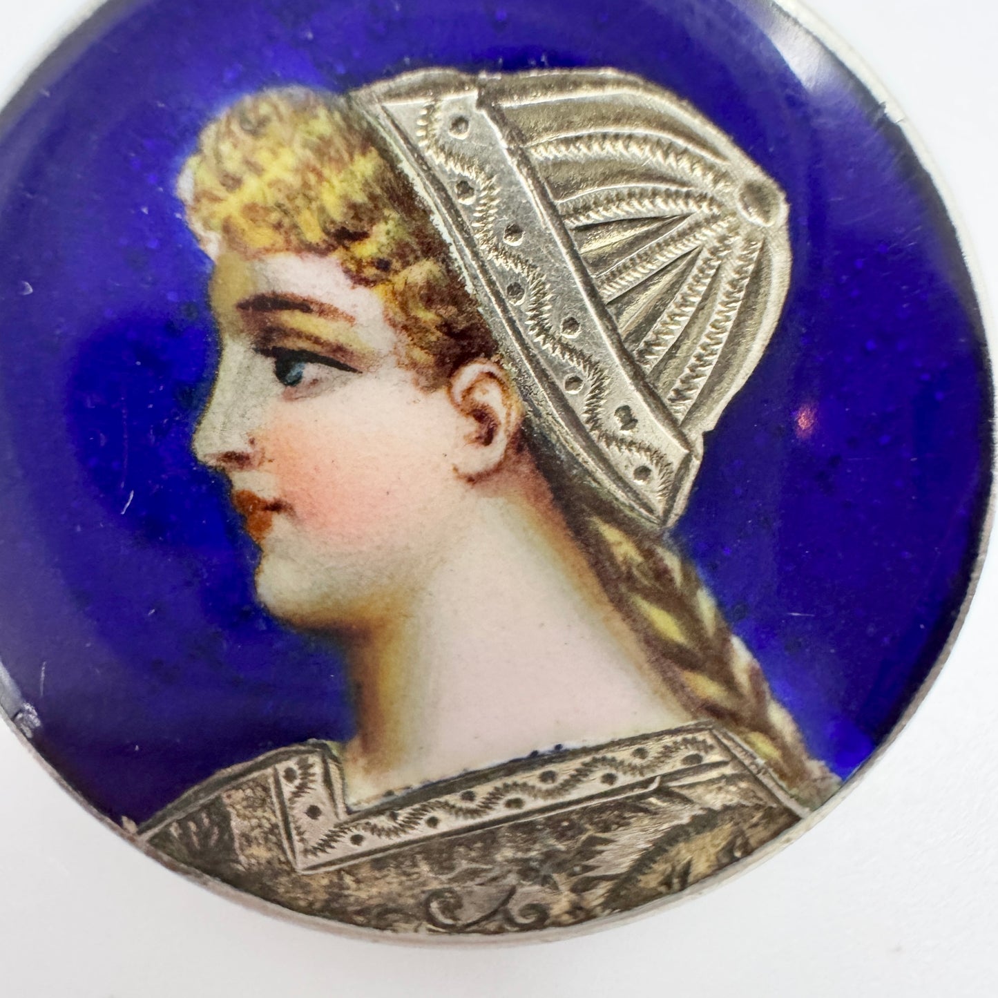 Germany / Austria early 1900s. Antique Solid Silver Enamel Brooch.