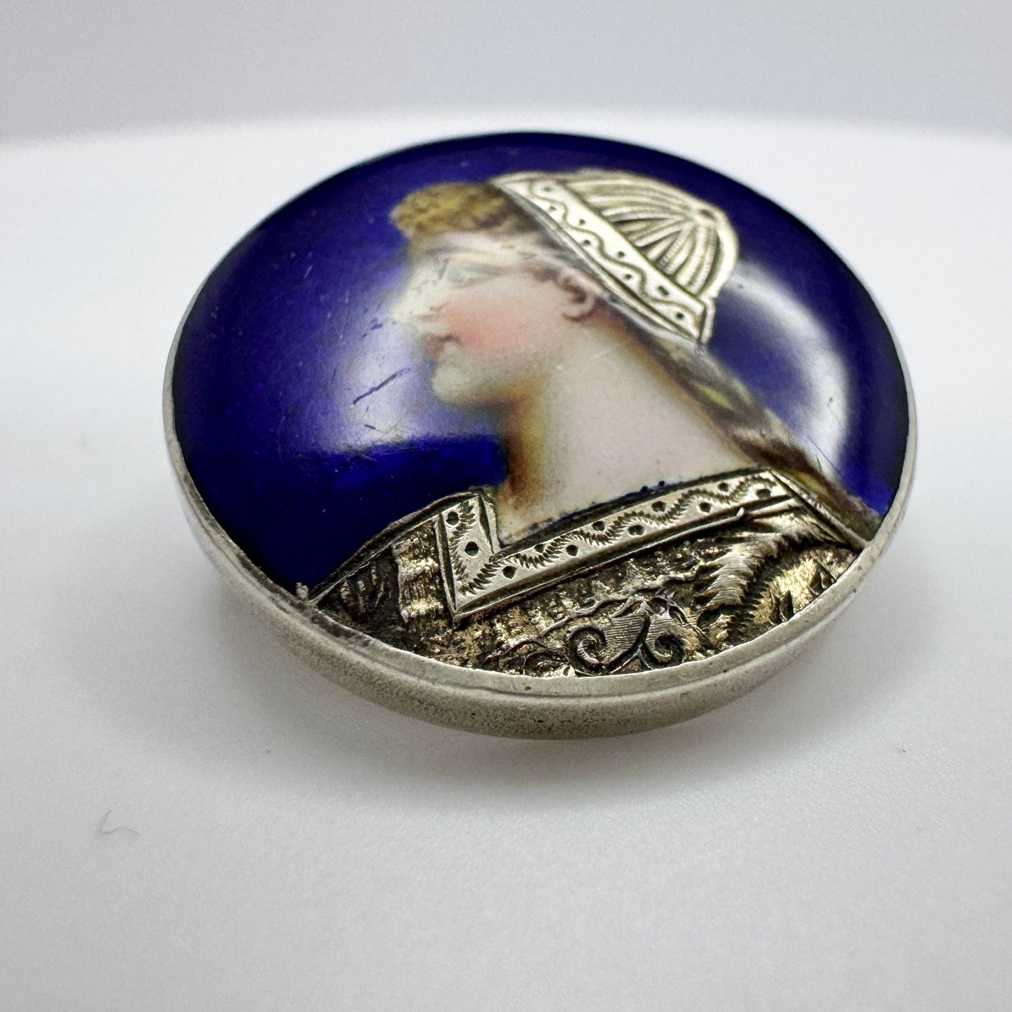 Germany / Austria early 1900s. Antique Solid Silver Enamel Brooch.