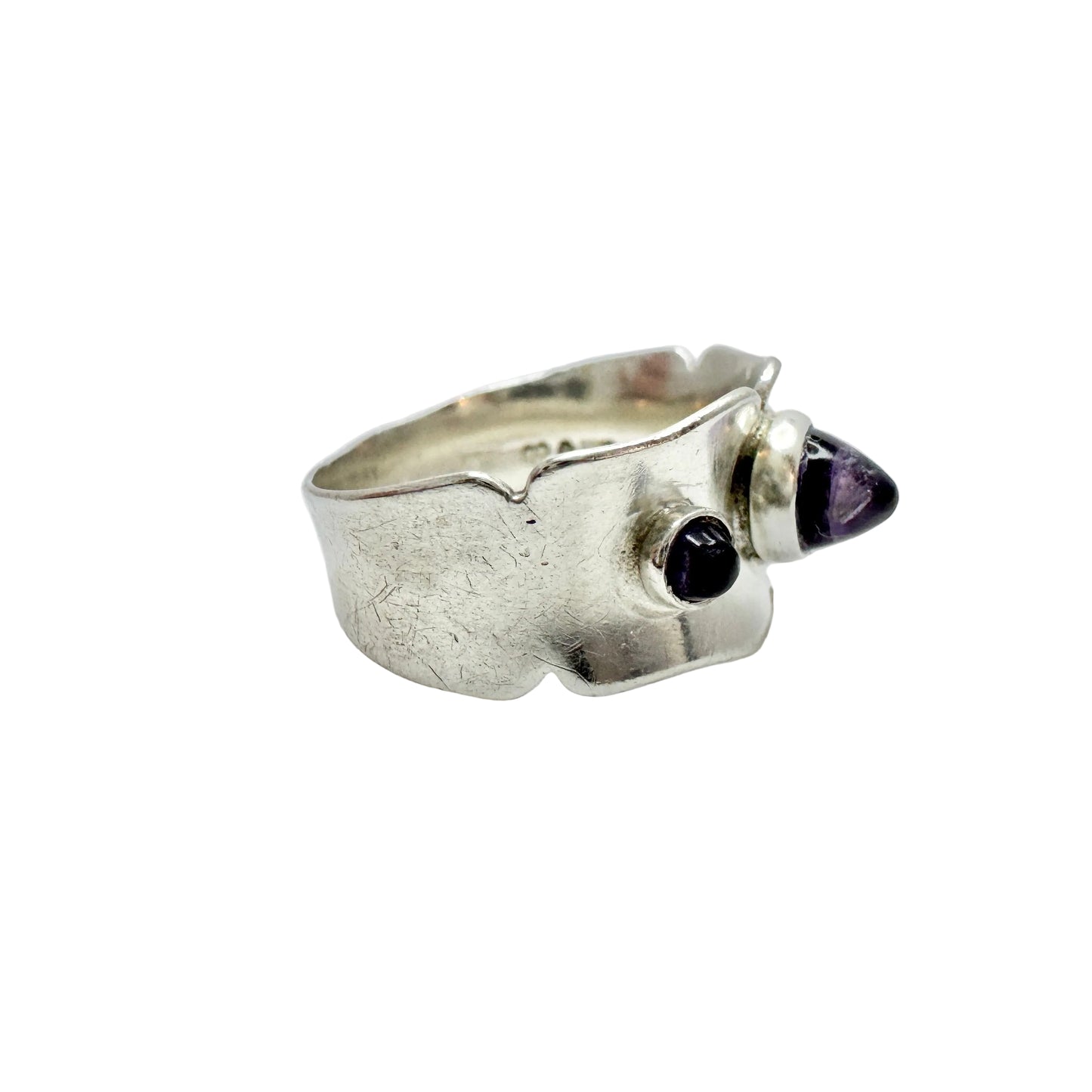 Sweden 1963. Vintage Sterling Silver Amethyst Ring.