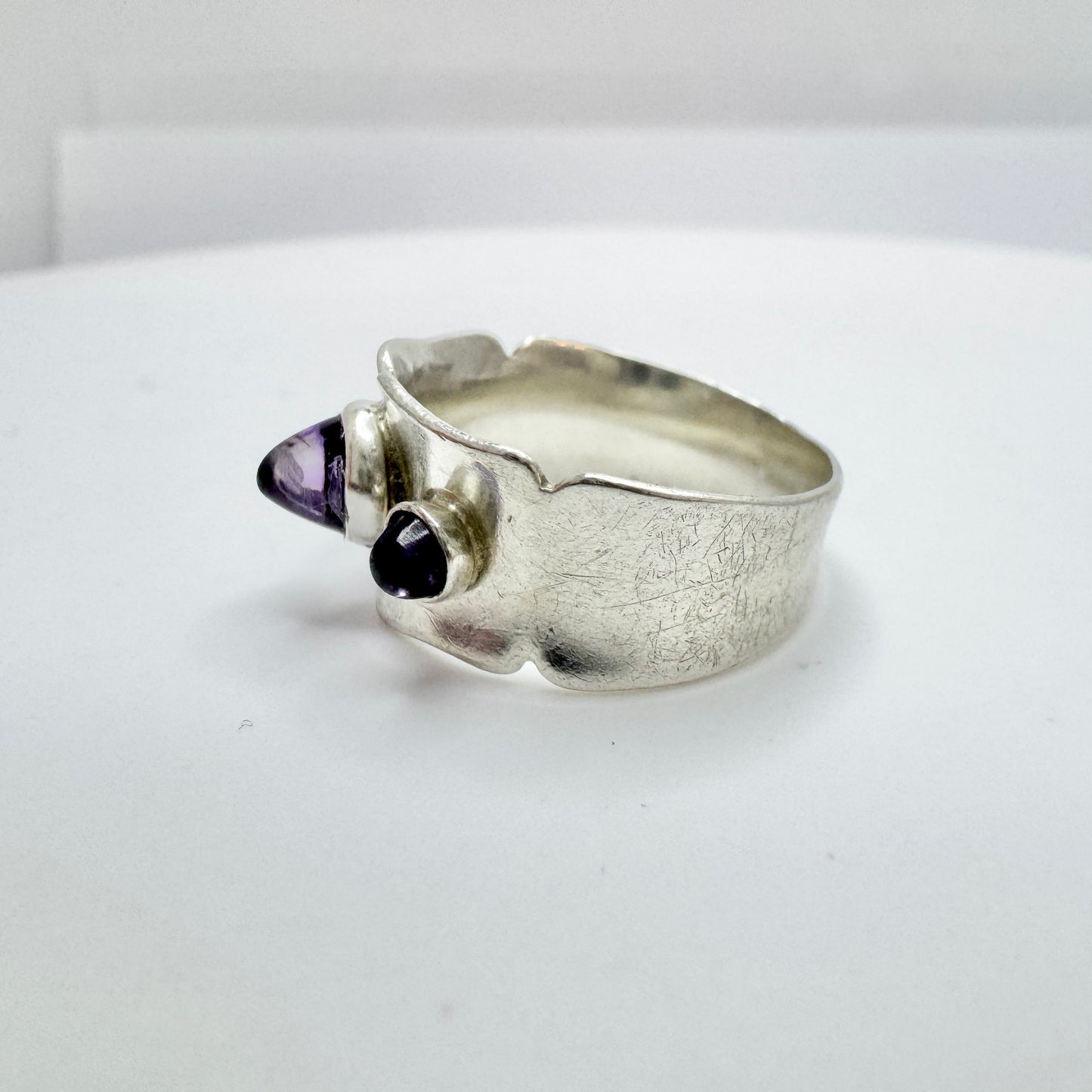 Sweden 1963. Vintage Sterling Silver Amethyst Ring.
