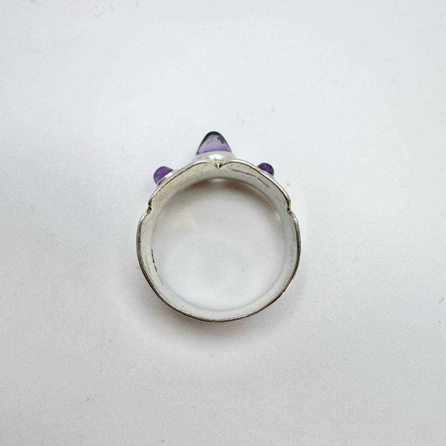 Sweden 1963. Vintage Sterling Silver Amethyst Ring.