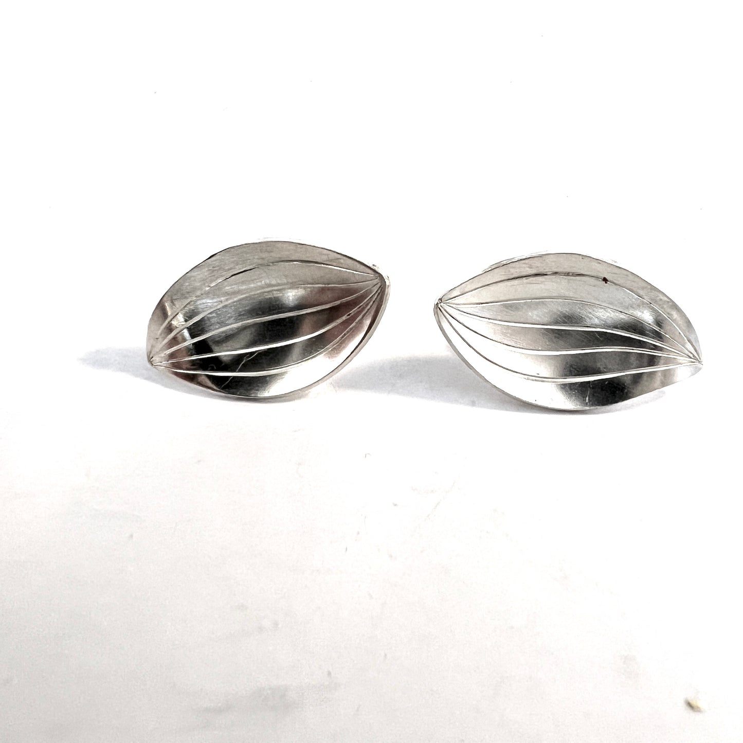 Sigurd Persson for Stigbert, Sweden 1951. Vintage Solid Silver Earrings.