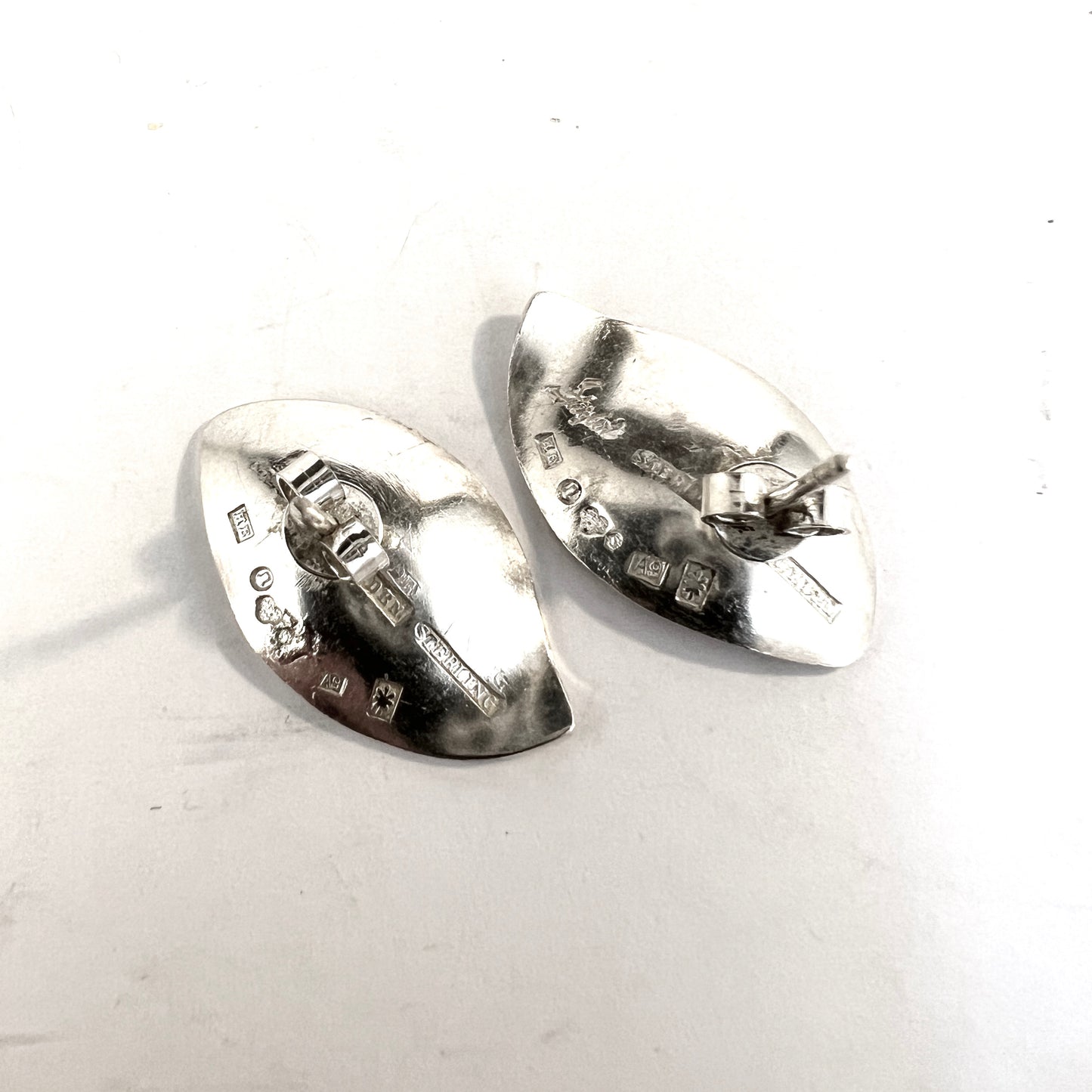 Sigurd Persson for Stigbert, Sweden 1951. Vintage Solid Silver Earrings.