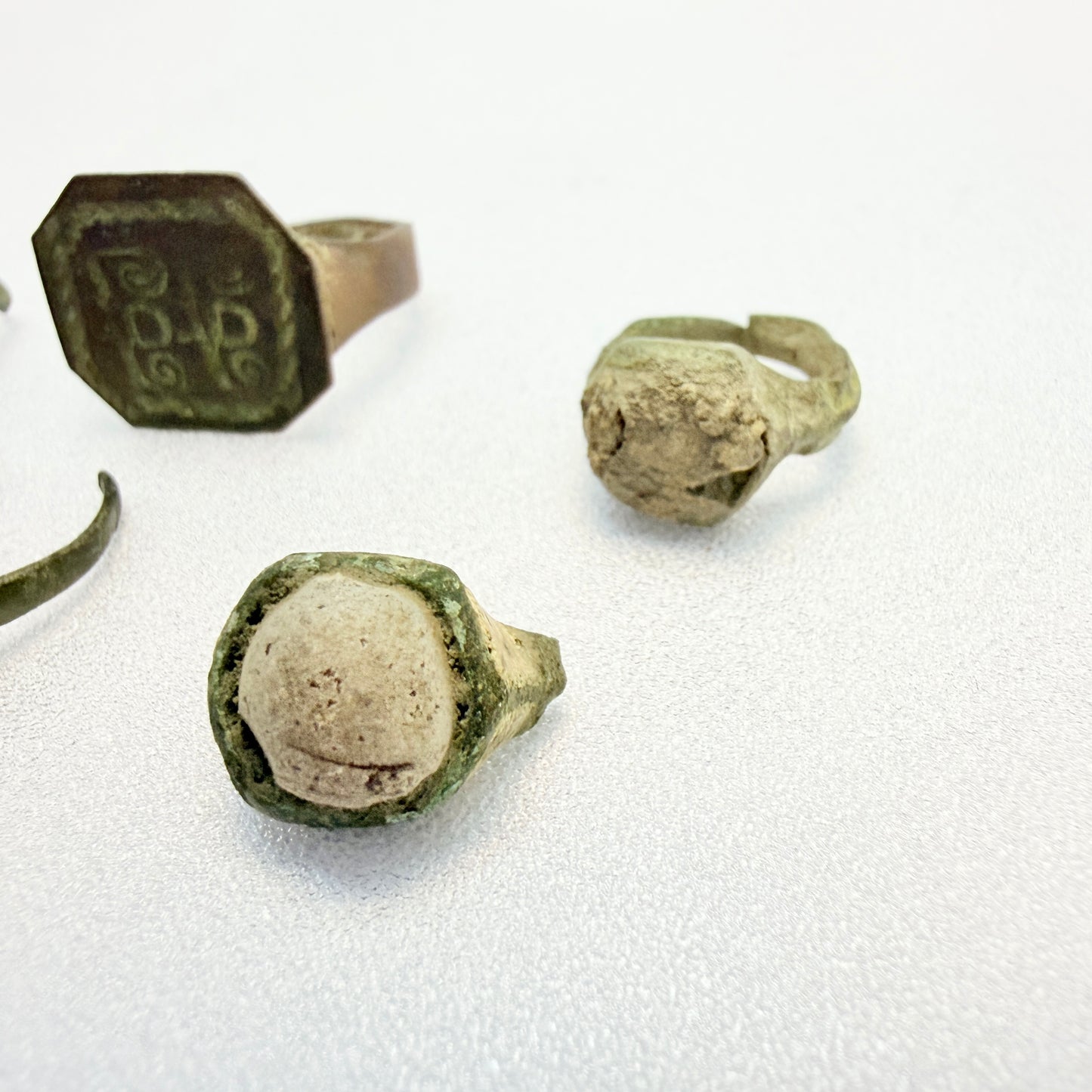 Ancient Bronze Jewelry Ring Fragments