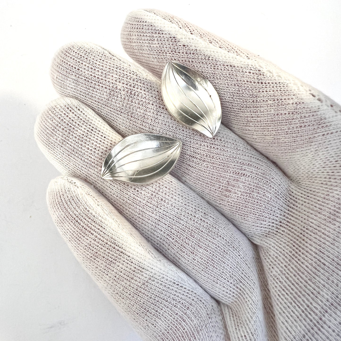 Sigurd Persson for Stigbert, Sweden 1951. Vintage Solid Silver Earrings.